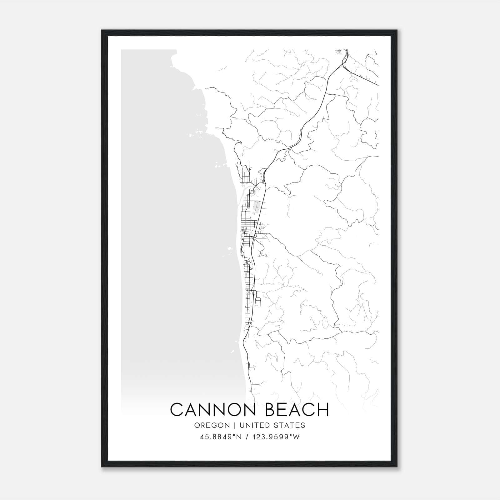 Cannon Beach Oregon Map Poster, Modern Home Decor Wall Art Print Cannon Beach Oregon Map Poster, Modern Home Decor Wall Art Print