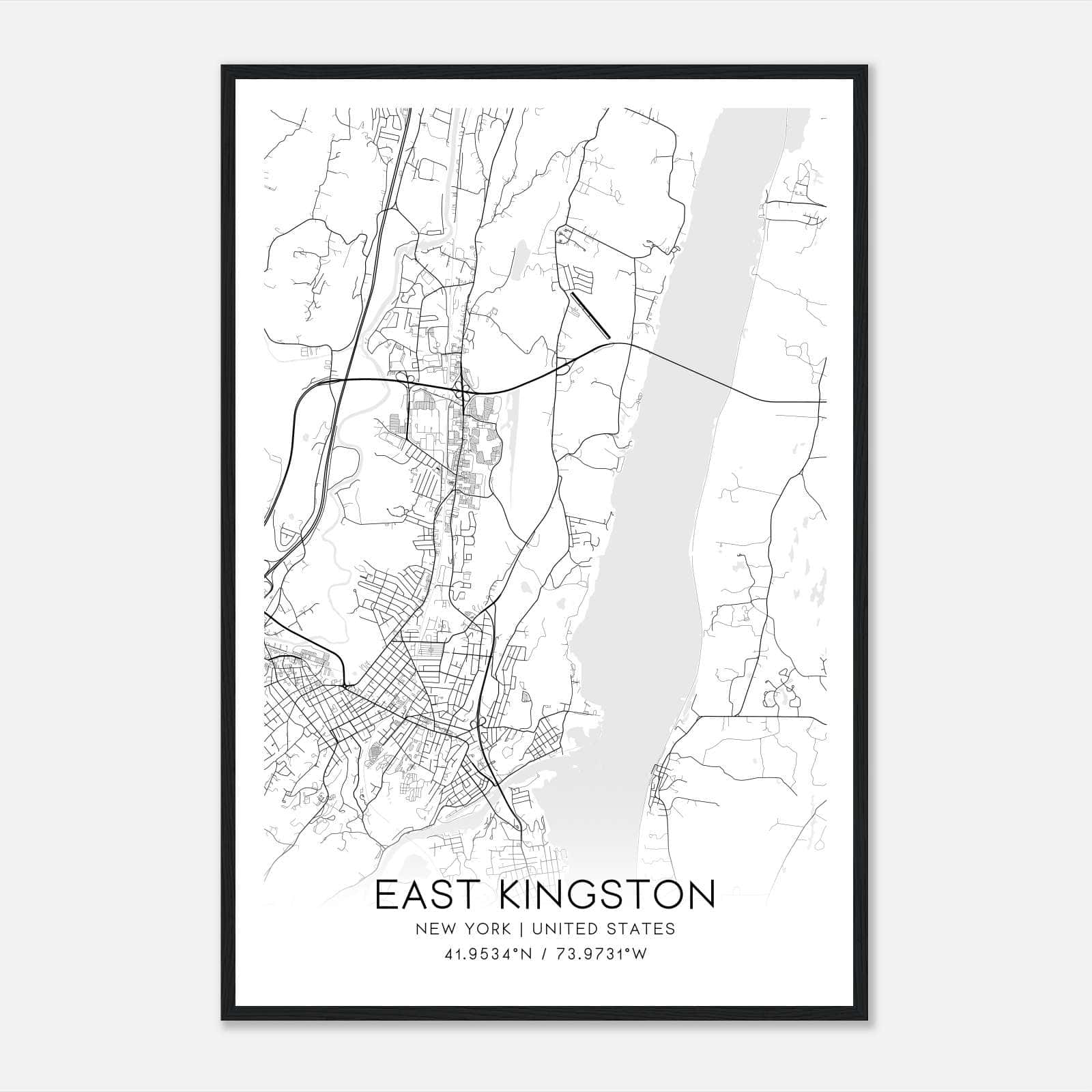 East Kingston New York Map Poster, Modern Home Decor Wall Art Print East Kingston New York Map Poster, Modern Home Decor Wall Art Print