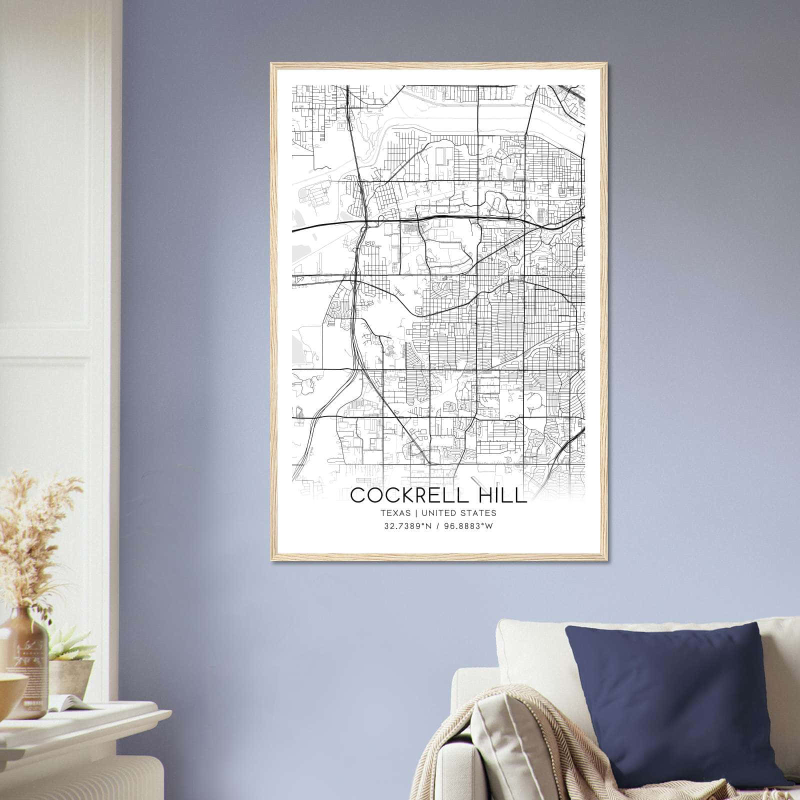 Deerfield Kansas Map Poster, Modern Home Decor Wall Art Print (Copy)