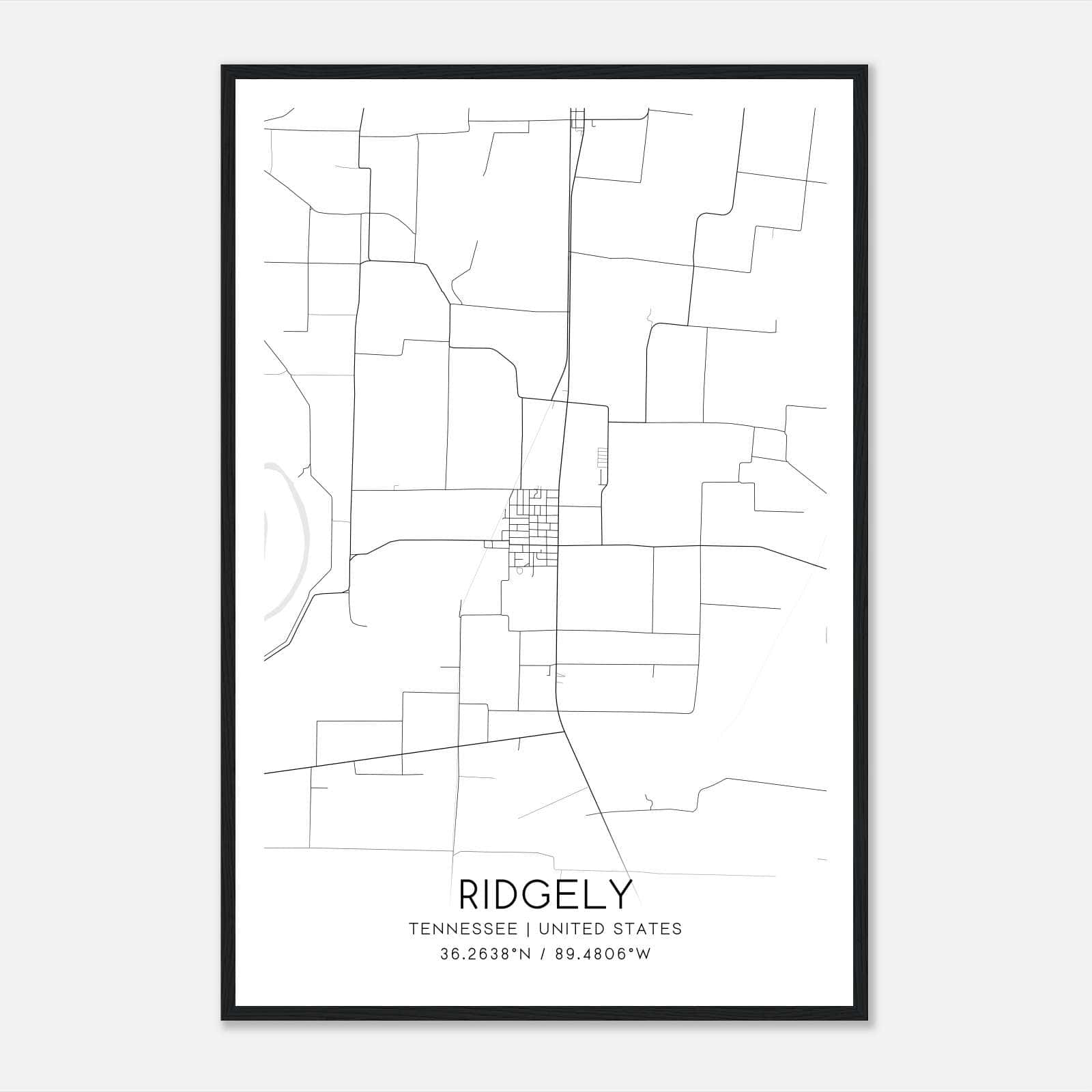 Ridgely Tennessee Map Poster, Modern Home Decor Wall Art Print Ridgely Tennessee Map Poster, Modern Home Decor Wall Art Print