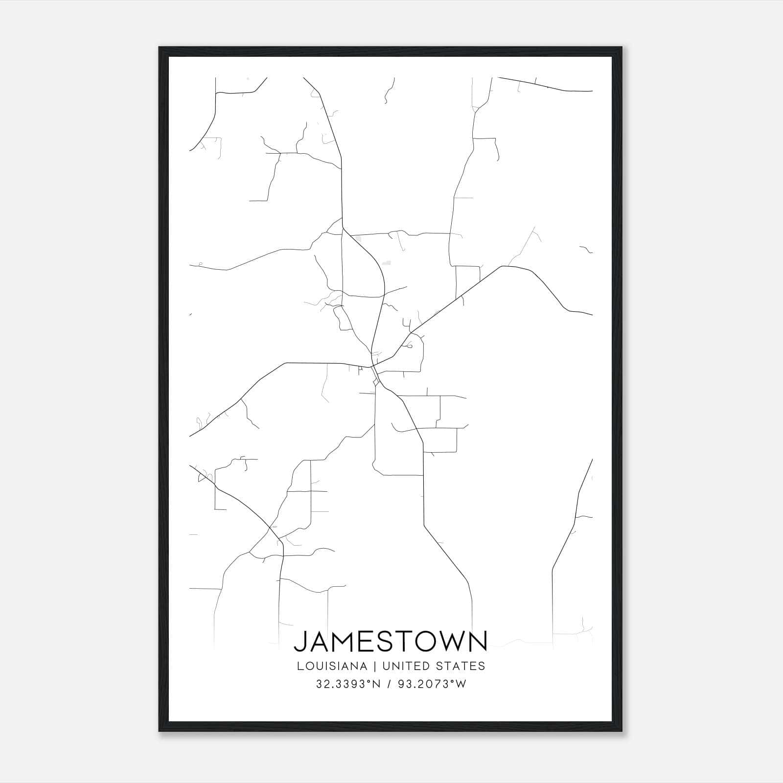 Jamestown Louisiana Map Poster, Modern Home Decor Wall Art Print Jamestown Louisiana Map Poster, Modern Home Decor Wall Art Print