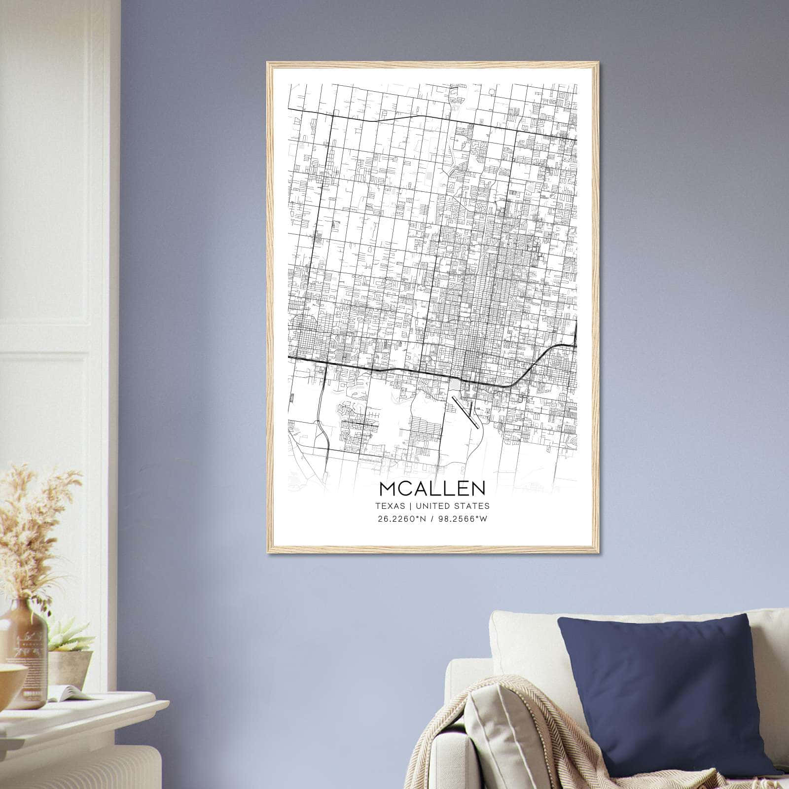 Deerfield Kansas Map Poster, Modern Home Decor Wall Art Print (Copy)