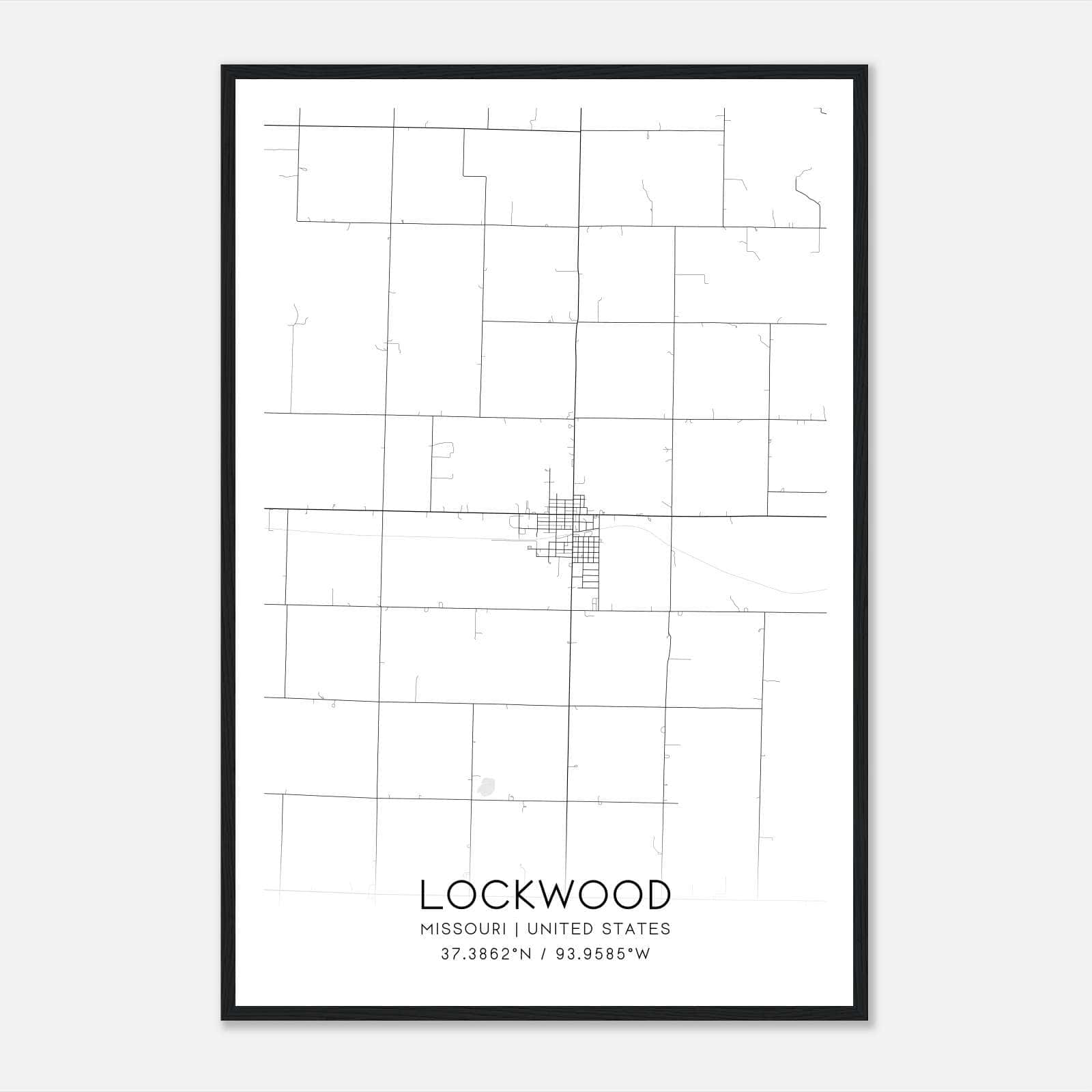 Lockwood Missouri Map Poster, Modern Home Decor Wall Art Print Lockwood Missouri Map Poster, Modern Home Decor Wall Art Print