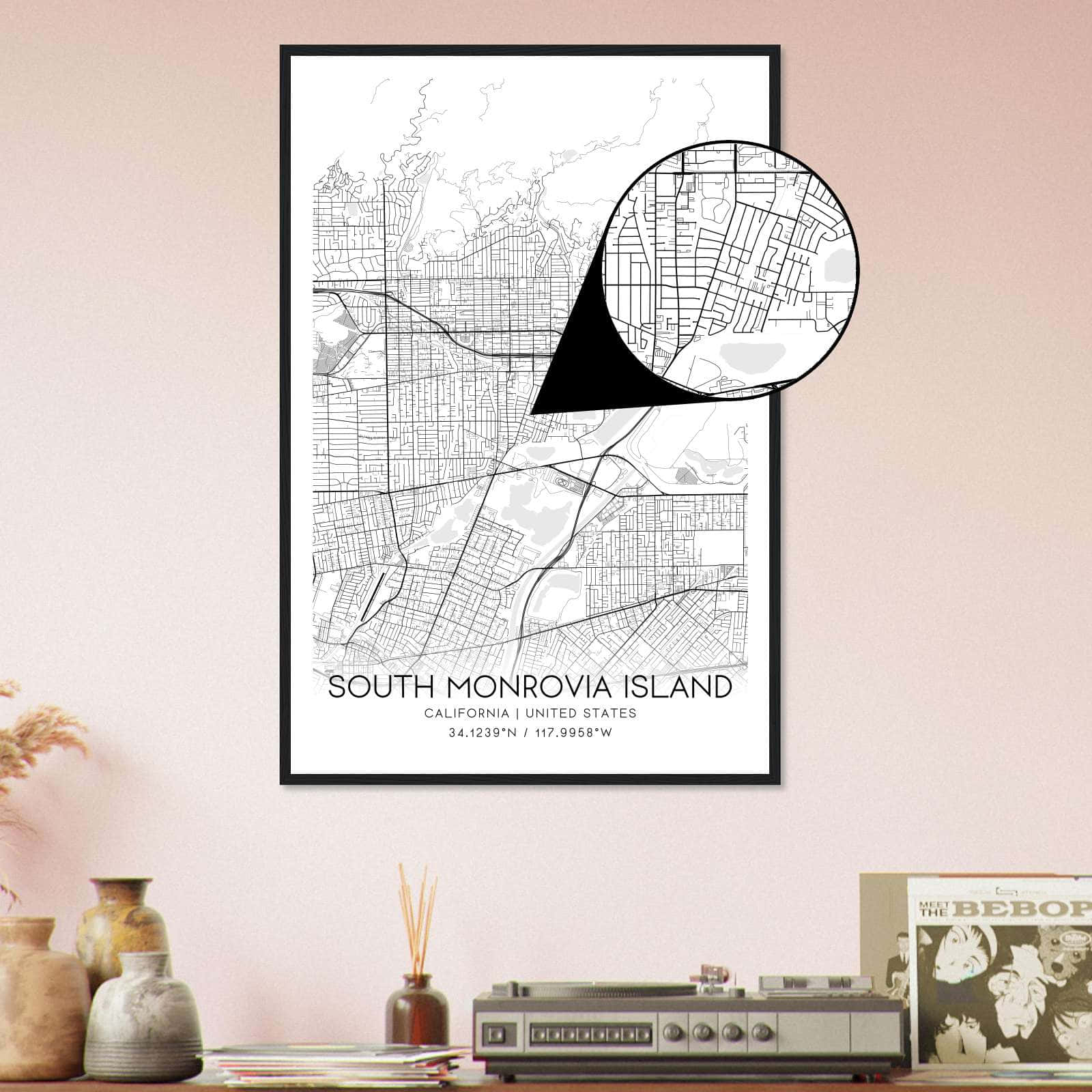 Deerfield Kansas Map Poster, Modern Home Decor Wall Art Print (Copy)