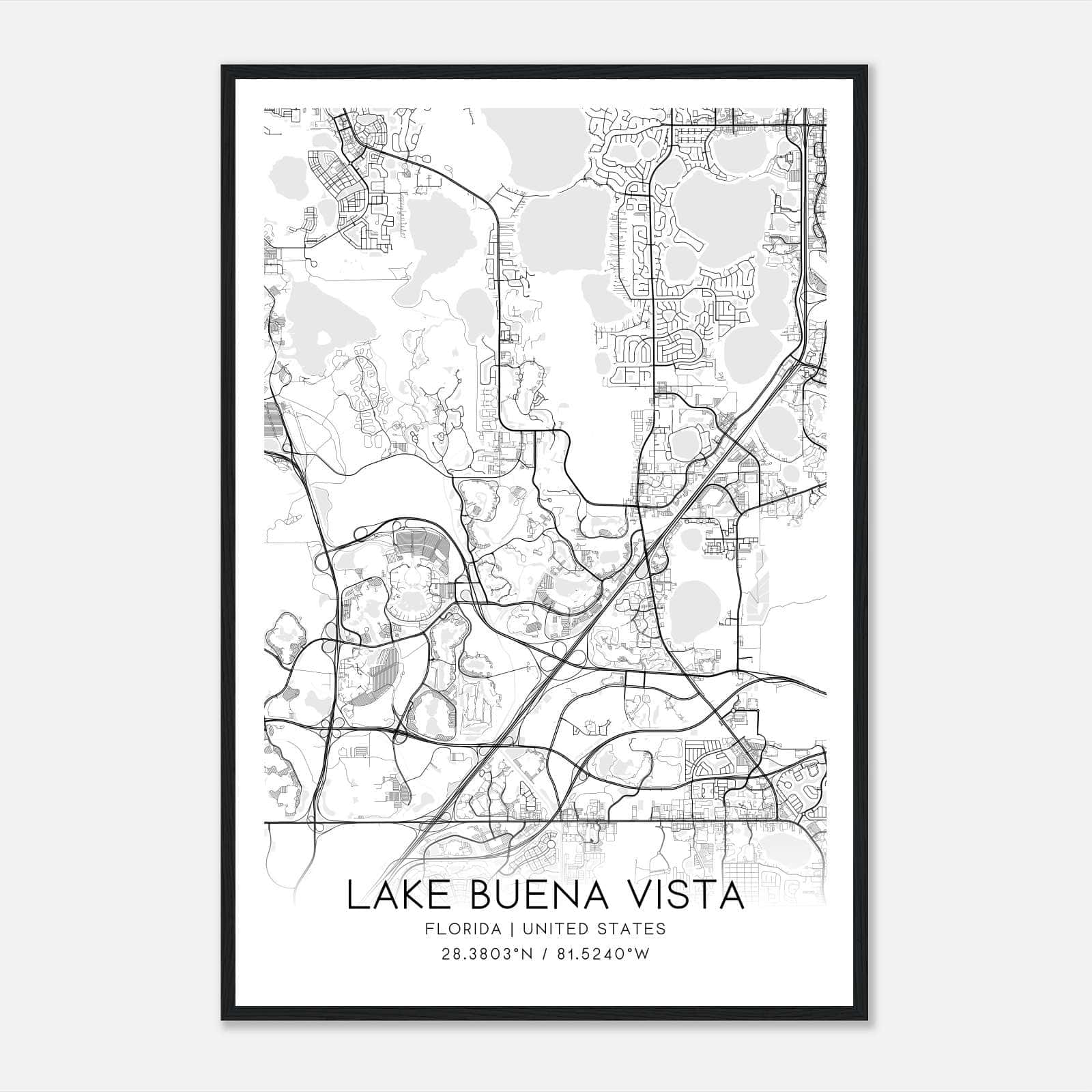 Lake Buena Vista Florida Map Poster - 1da4c01ae166dbd22aa1755c7c628a24 