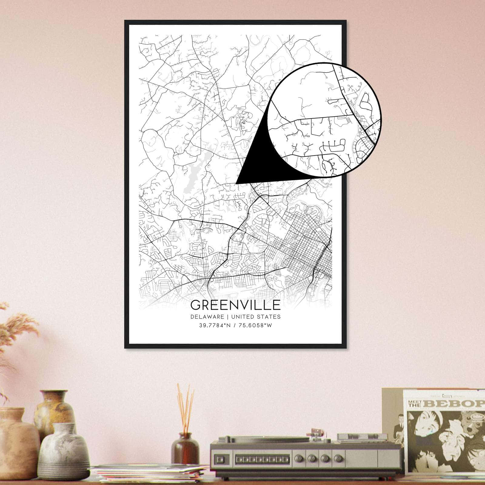 Deerfield Kansas Map Poster, Modern Home Decor Wall Art Print (Copy)