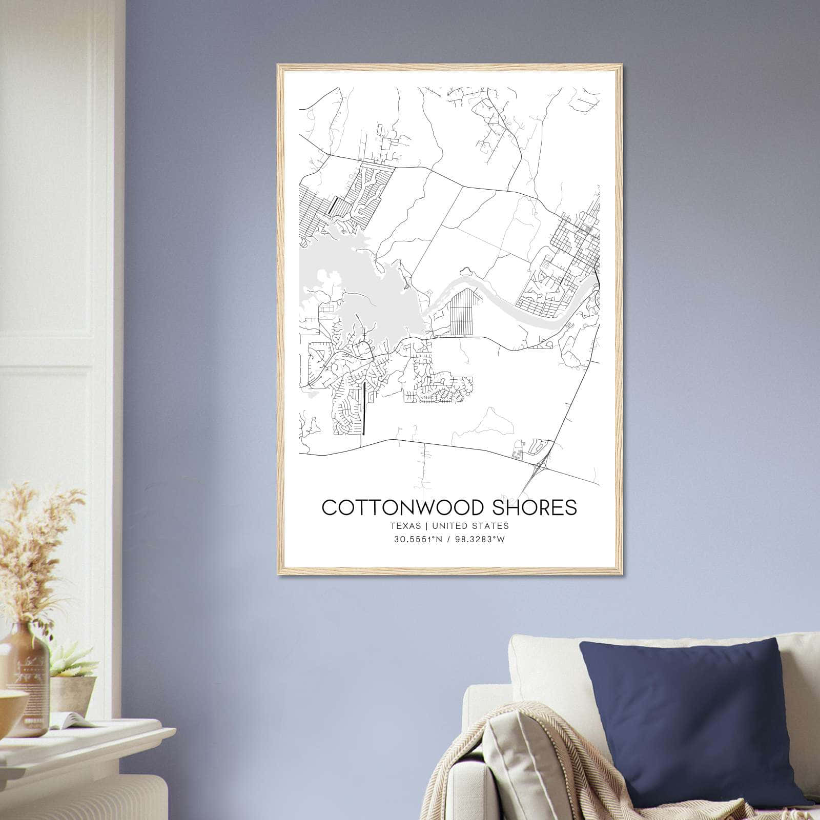 Deerfield Kansas Map Poster, Modern Home Decor Wall Art Print (Copy)