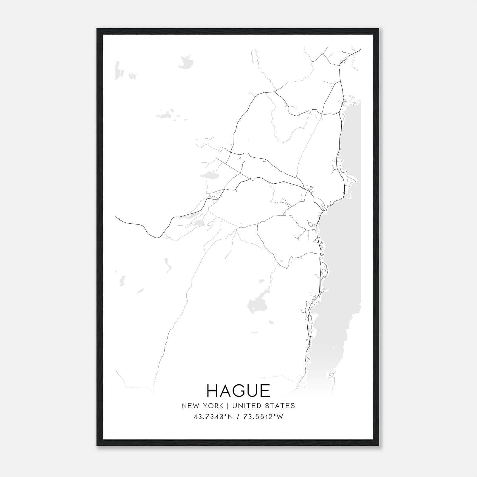 Hague New York Map Poster, Modern Home Decor Wall Art Print Hague New York Map Poster, Modern Home Decor Wall Art Print