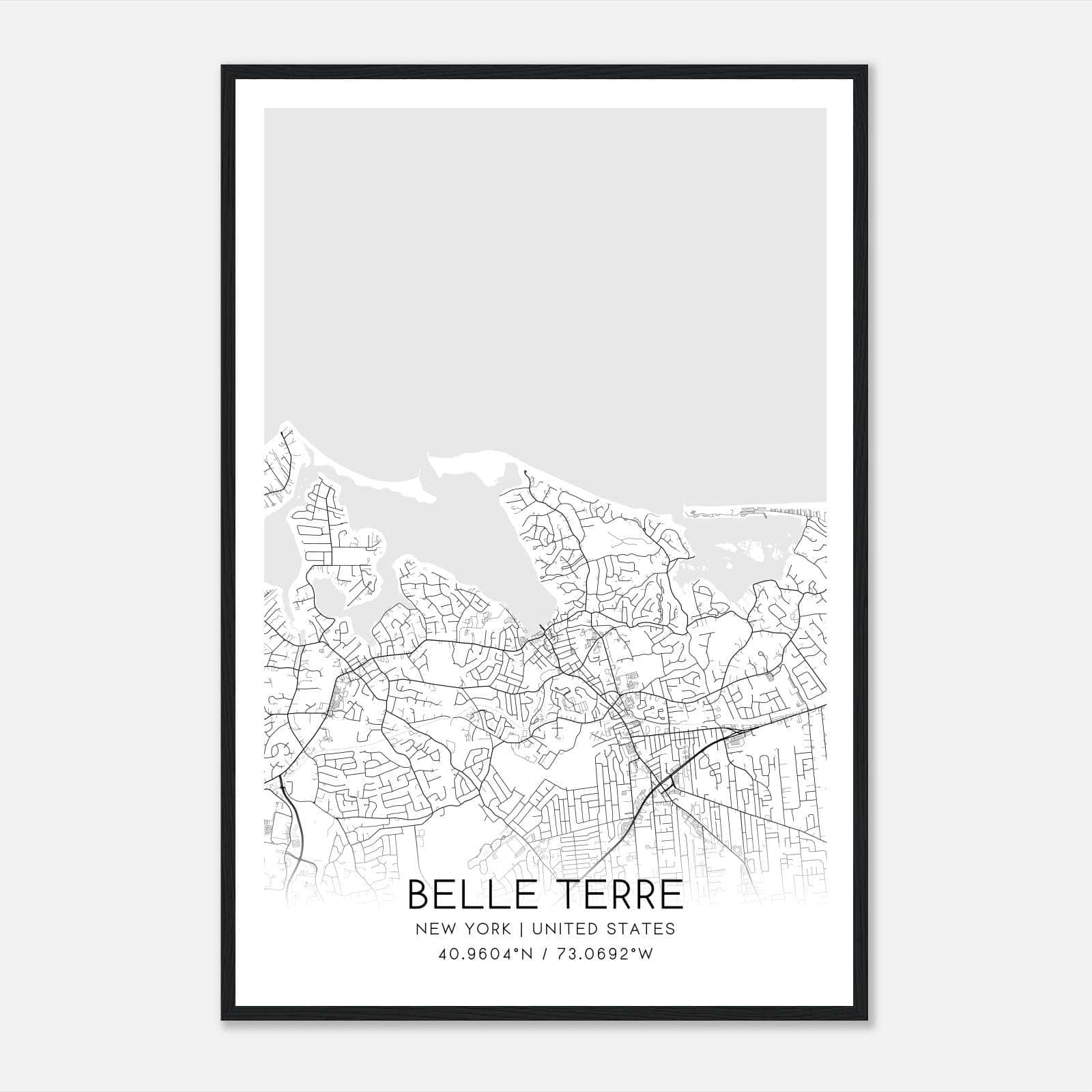 Belle Terre New York Map Poster, Modern Home Decor Wall Art Print Belle Terre New York Map Poster, Modern Home Decor Wall Art Print