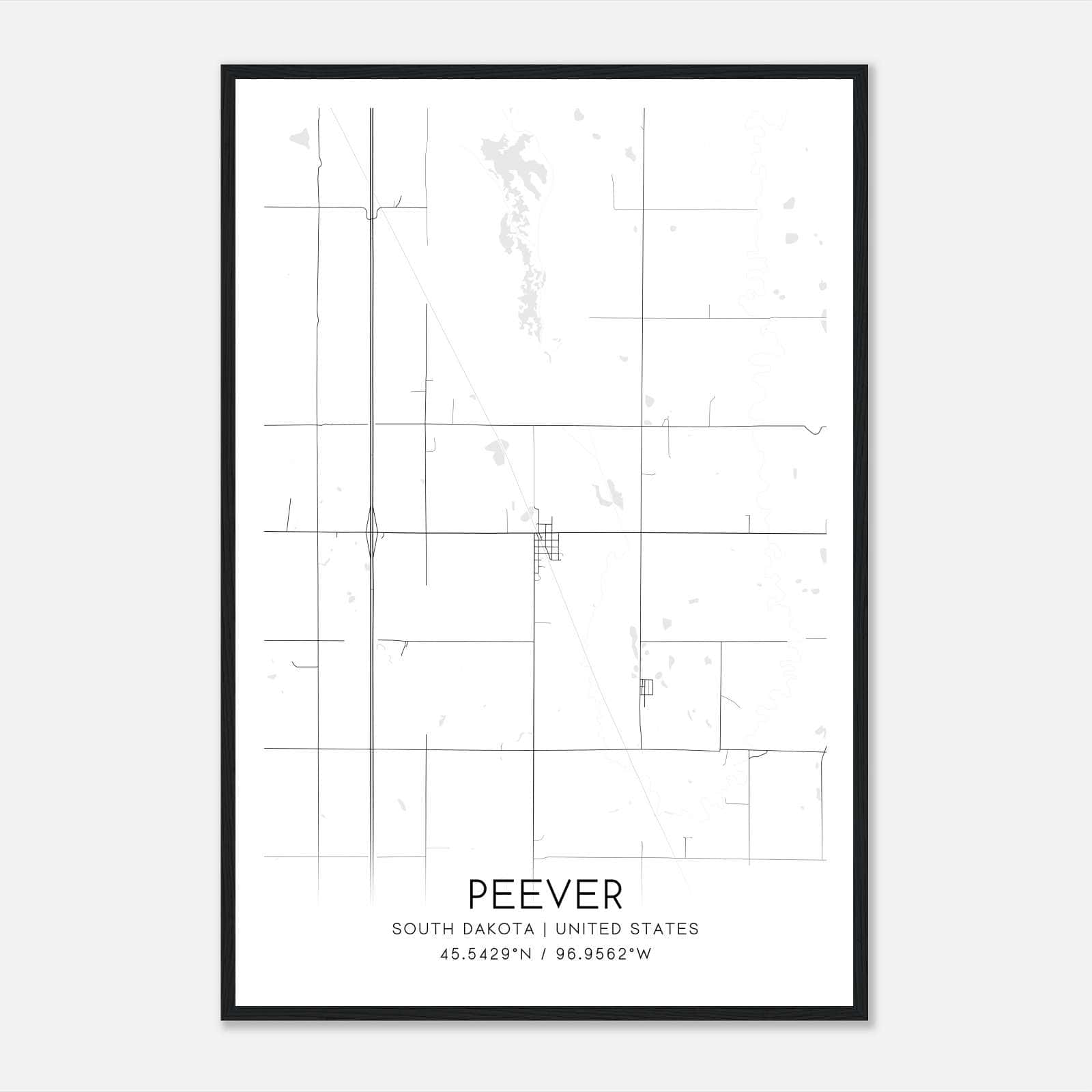 Peever South Dakota Map Poster, Modern Home Decor Wall Art Print Peever South Dakota Map Poster, Modern Home Decor Wall Art Print