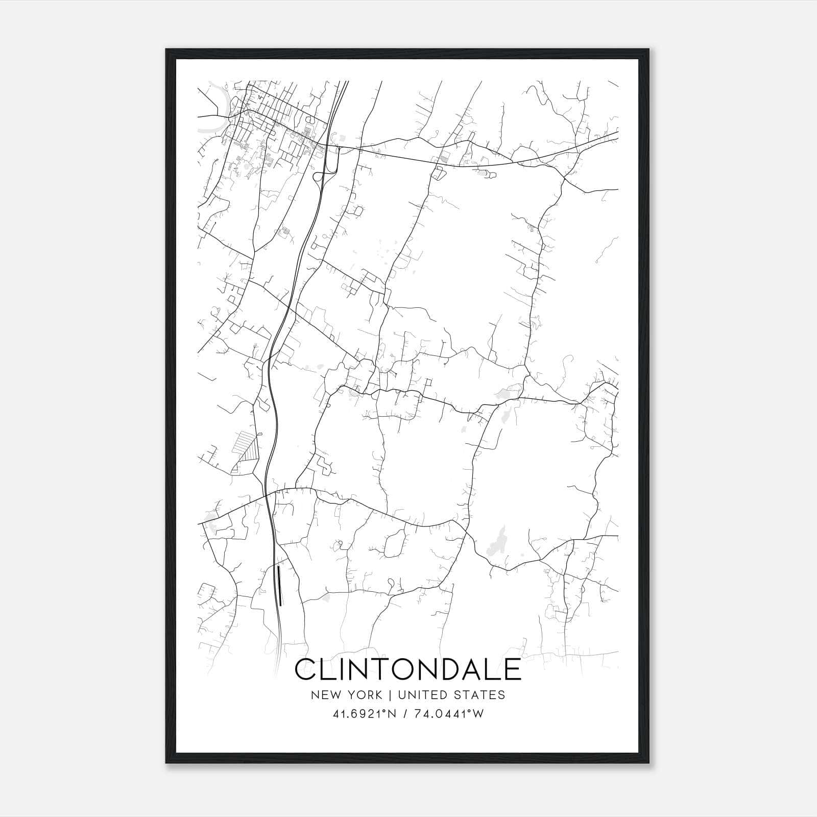 Clintondale New York Map Poster, Modern Home Decor Wall Art Print Clintondale New York Map Poster, Modern Home Decor Wall Art Print