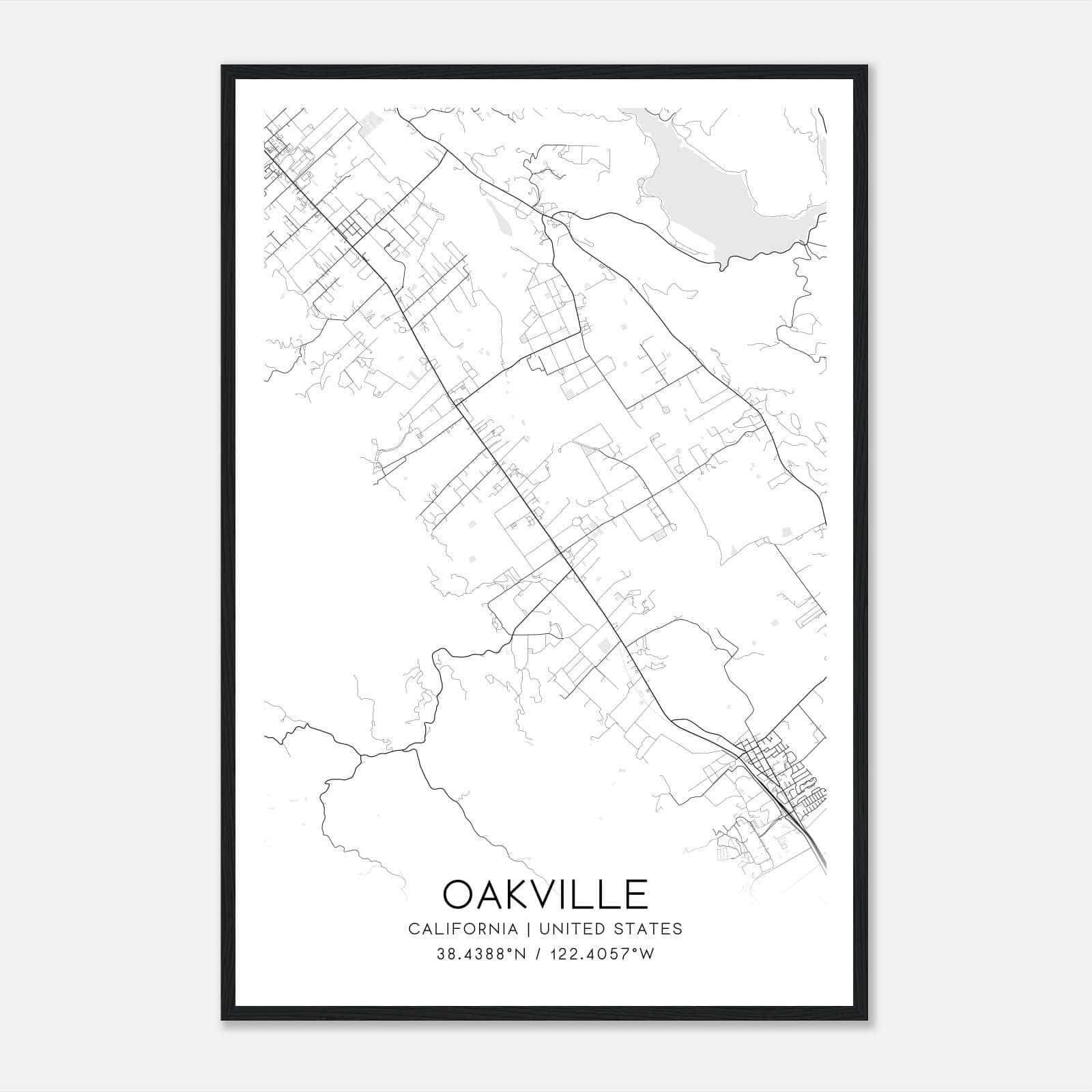 Oakville California Map Poster, Modern Home Decor Wall Art Print Oakville California Map Poster, Modern Home Decor Wall Art Print