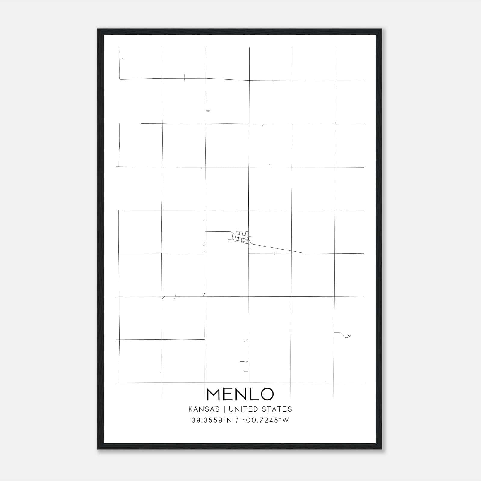 Menlo Kansas Map Poster, Modern Home Decor Wall Art Print Menlo Kansas Map Poster, Modern Home Decor Wall Art Print