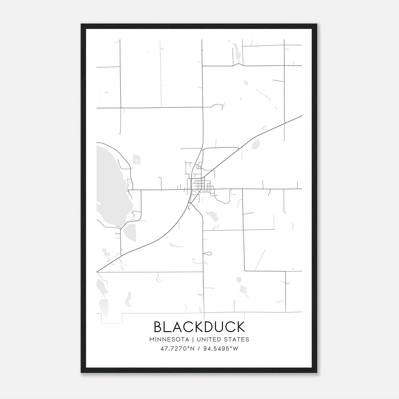 Blackduck Minnesota Map Poster, Modern Home Decor Wall Art Print Blackduck Minnesota Map Poster, Modern Home Decor Wall Art Print