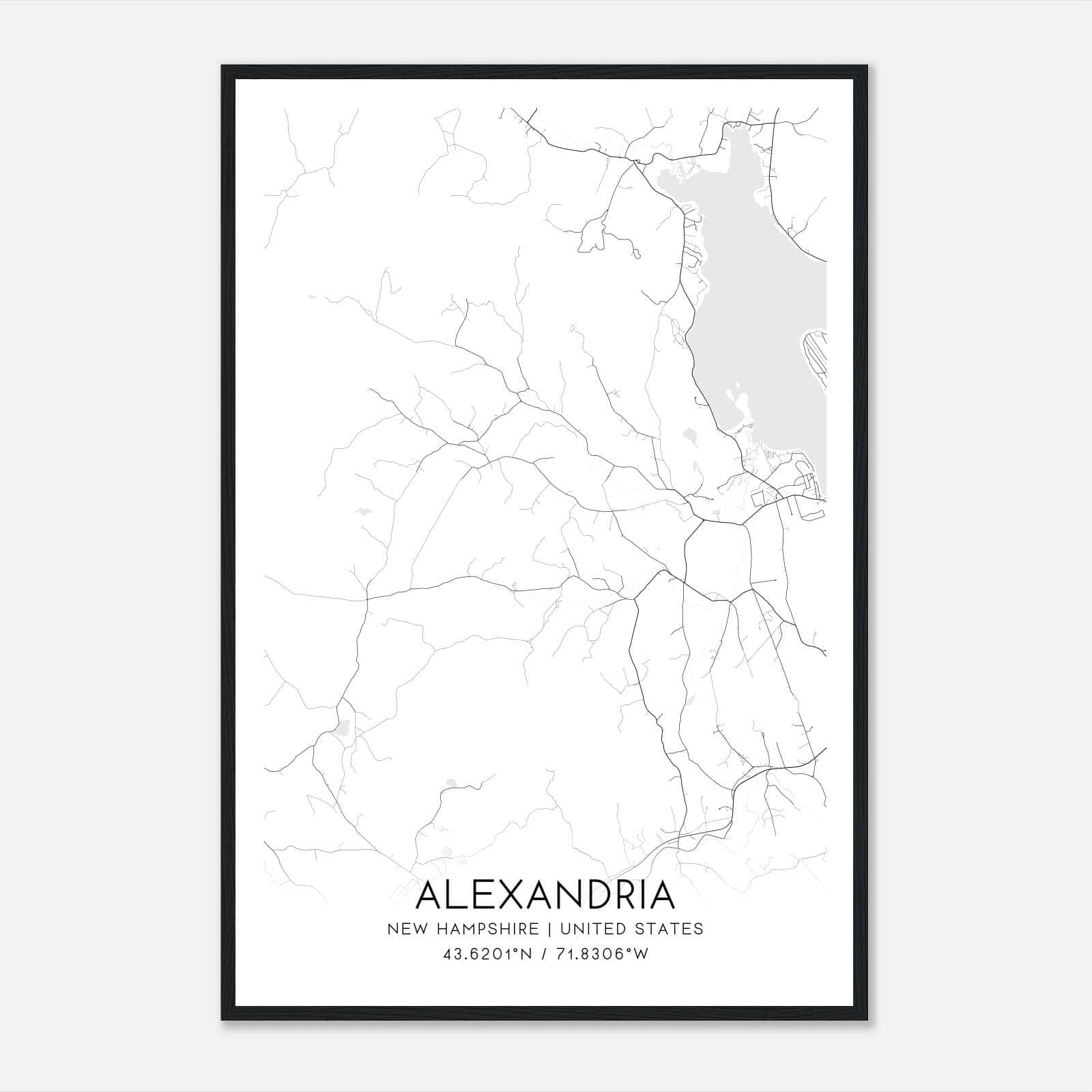 Alexandria New Hampshire Map Poster, Modern Home Decor Wall Art Print Alexandria New Hampshire Map Poster, Modern Home Decor Wall Art Print