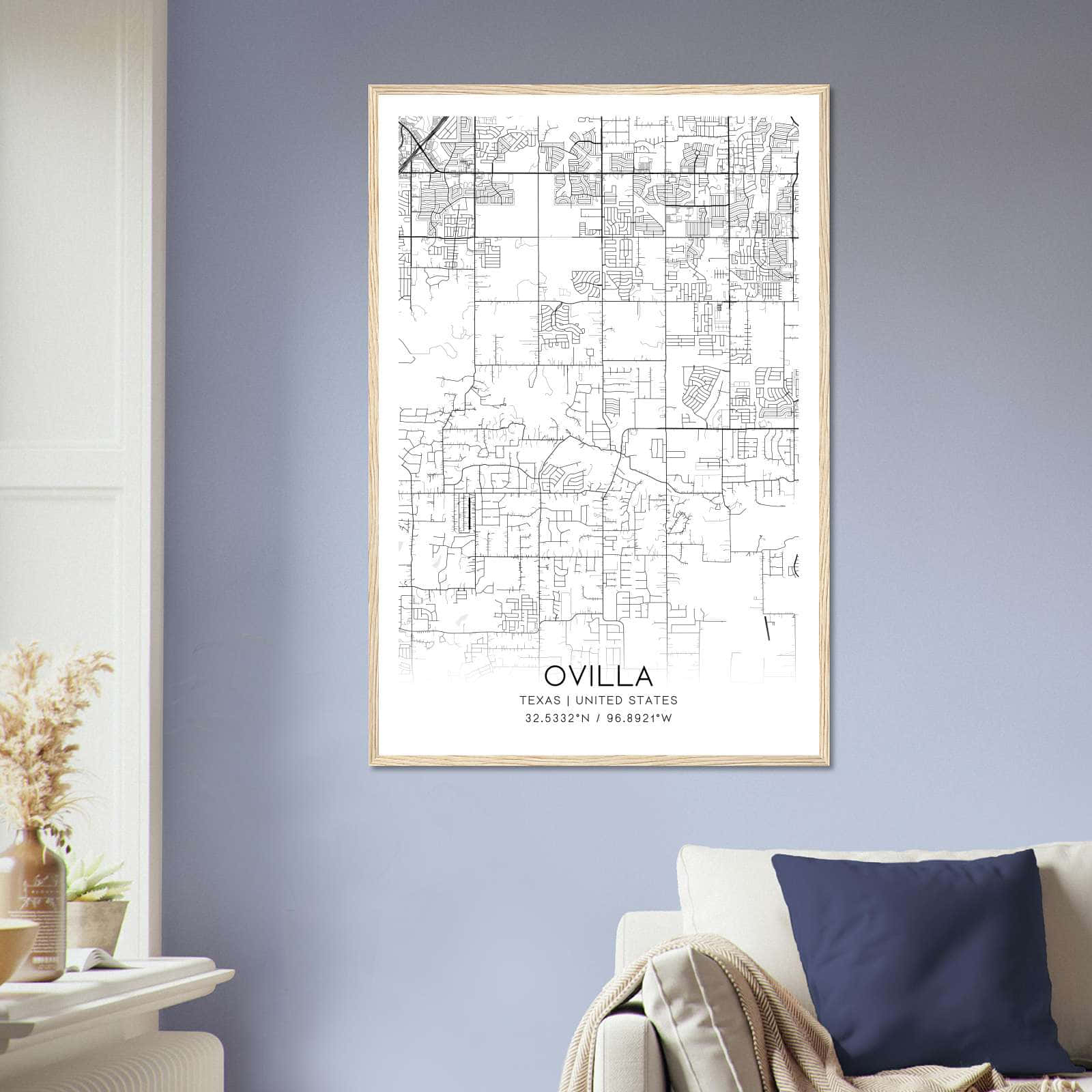 Deerfield Kansas Map Poster, Modern Home Decor Wall Art Print (Copy)