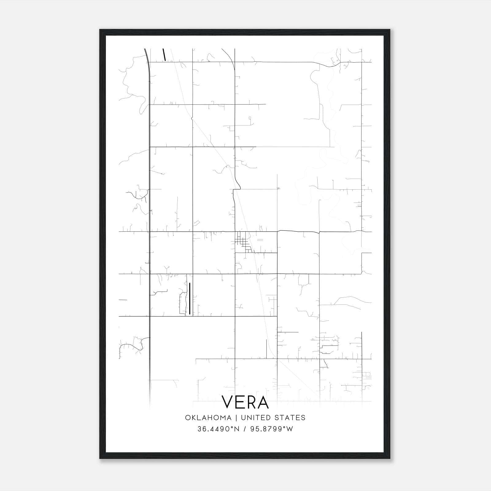 Vera Oklahoma Map Poster, Modern Home Decor Wall Art Print Vera Oklahoma Map Poster, Modern Home Decor Wall Art Print