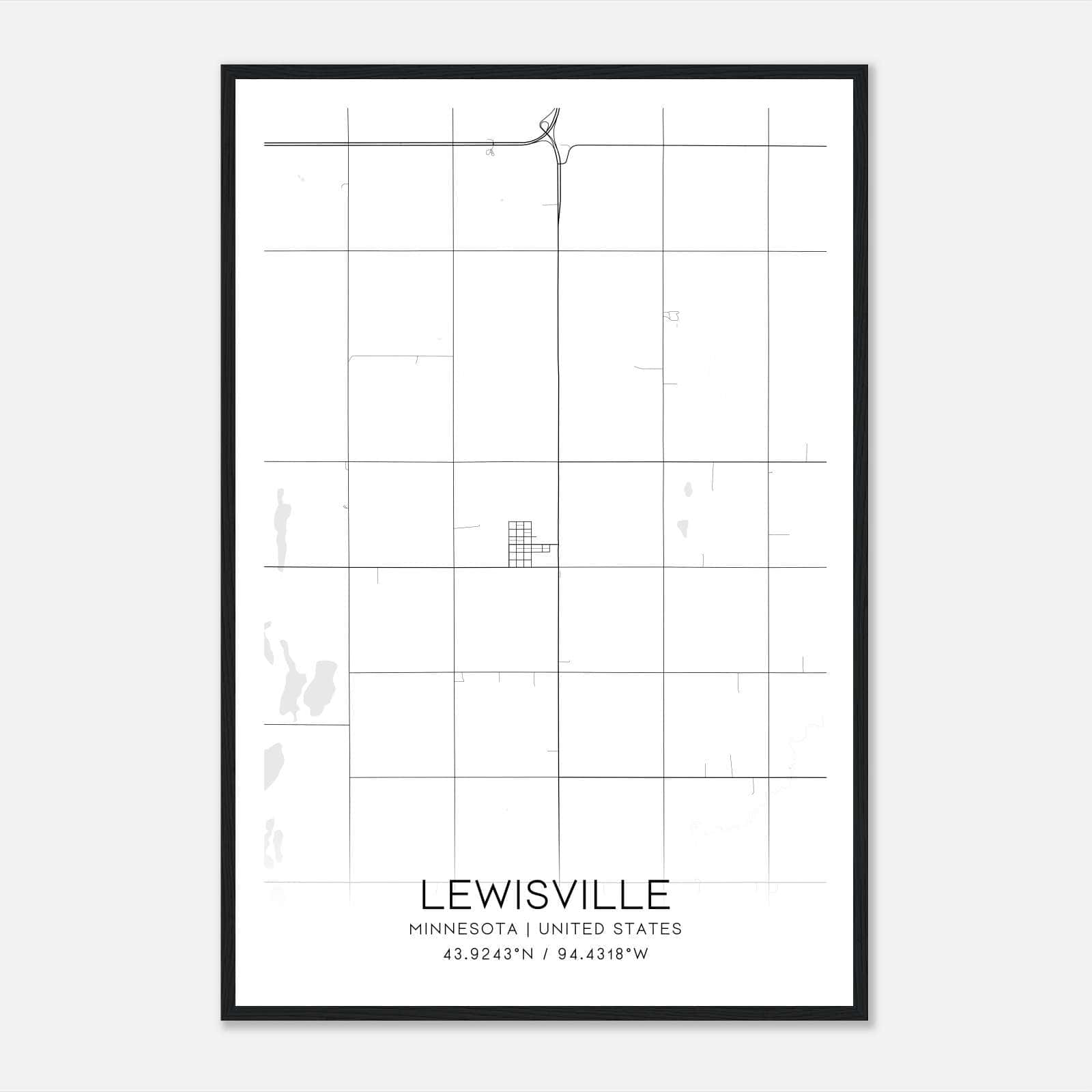 Lewisville Minnesota Map Poster, Modern Home Decor Wall Art Print Lewisville Minnesota Map Poster, Modern Home Decor Wall Art Print