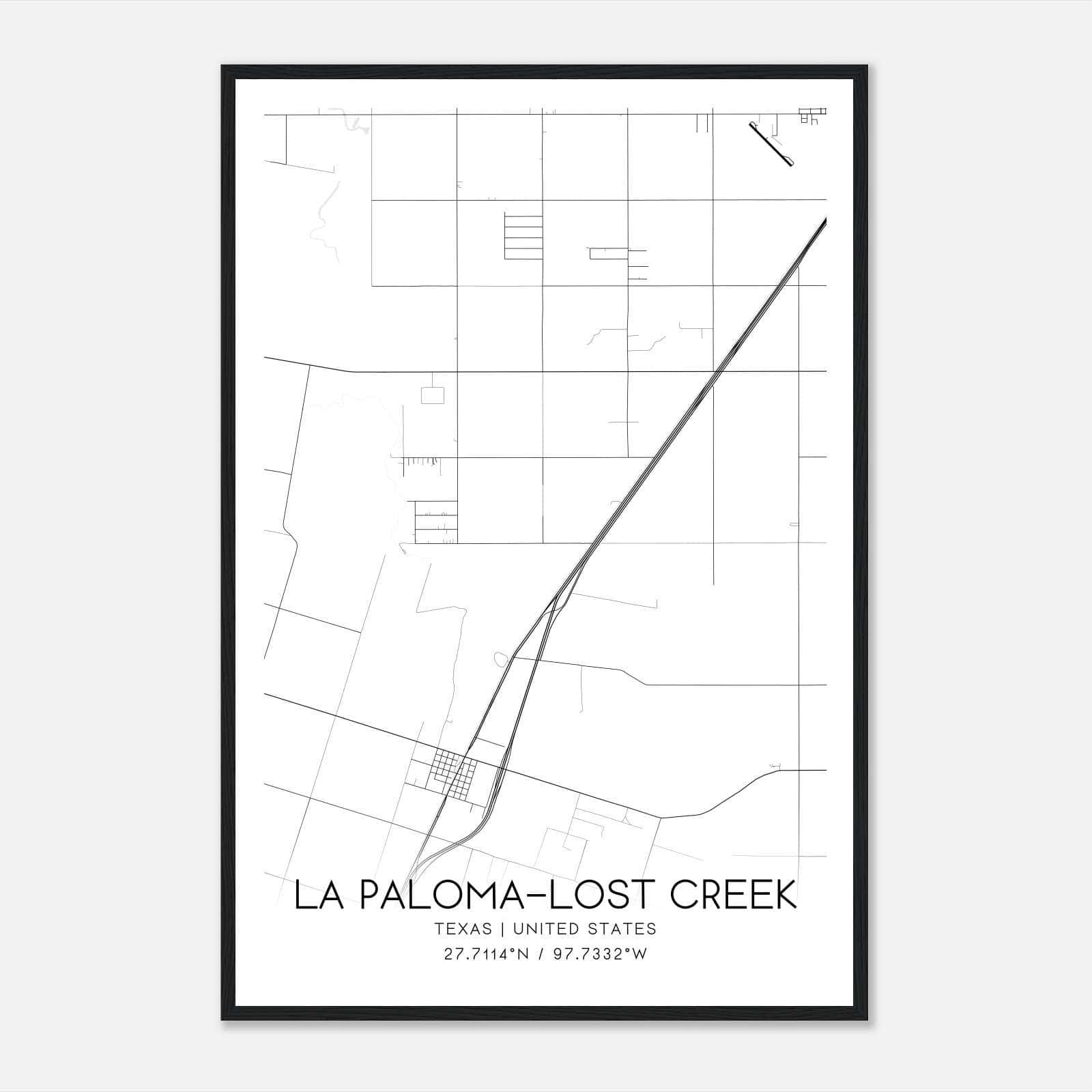 La Paloma-Lost Creek Texas Map Poster, Modern Home Decor Wall Art Print La Paloma-Lost Creek Texas Map Poster, Modern Home Decor Wall Art Print