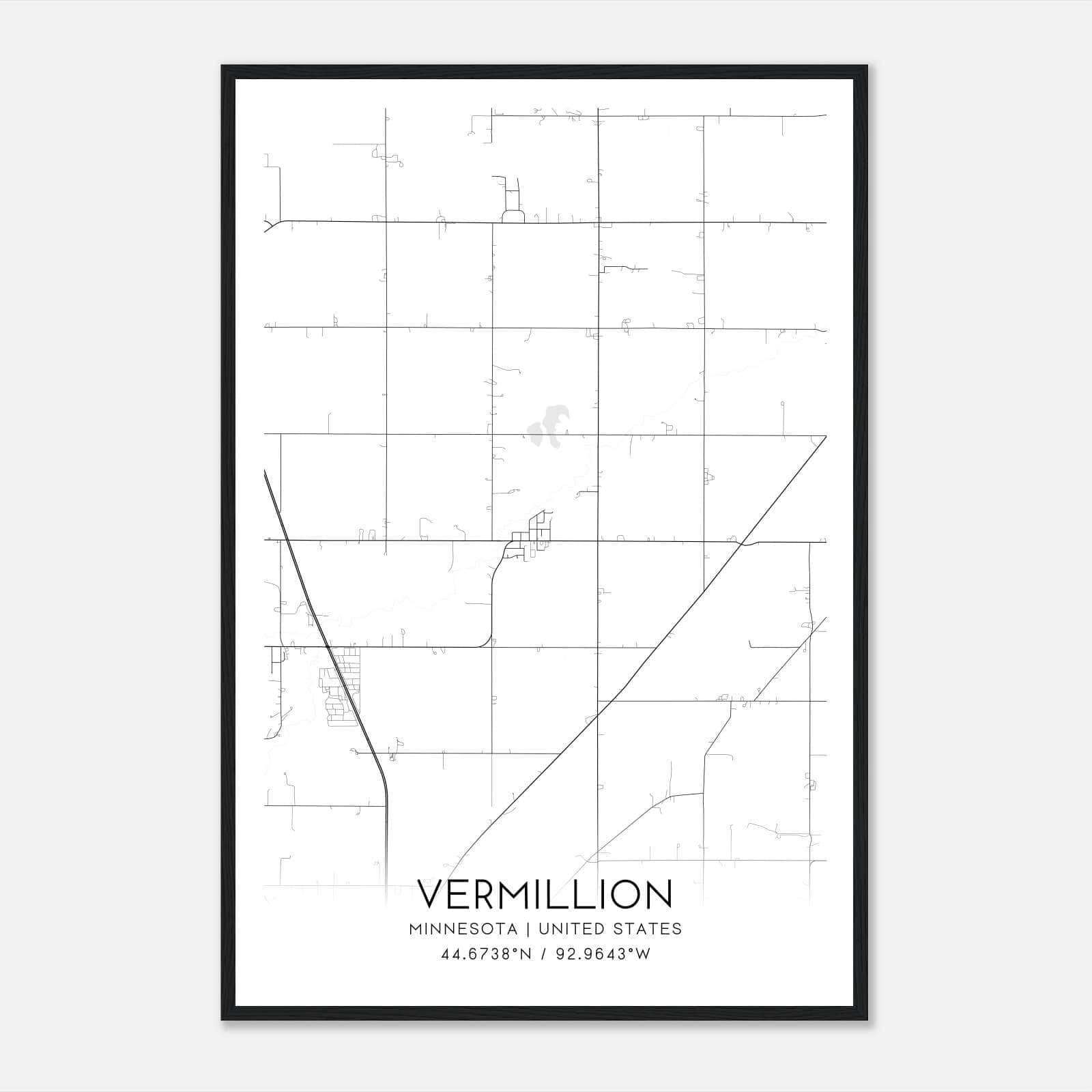 Vermillion Minnesota Map Poster, Modern Home Decor Wall Art Print Vermillion Minnesota Map Poster, Modern Home Decor Wall Art Print