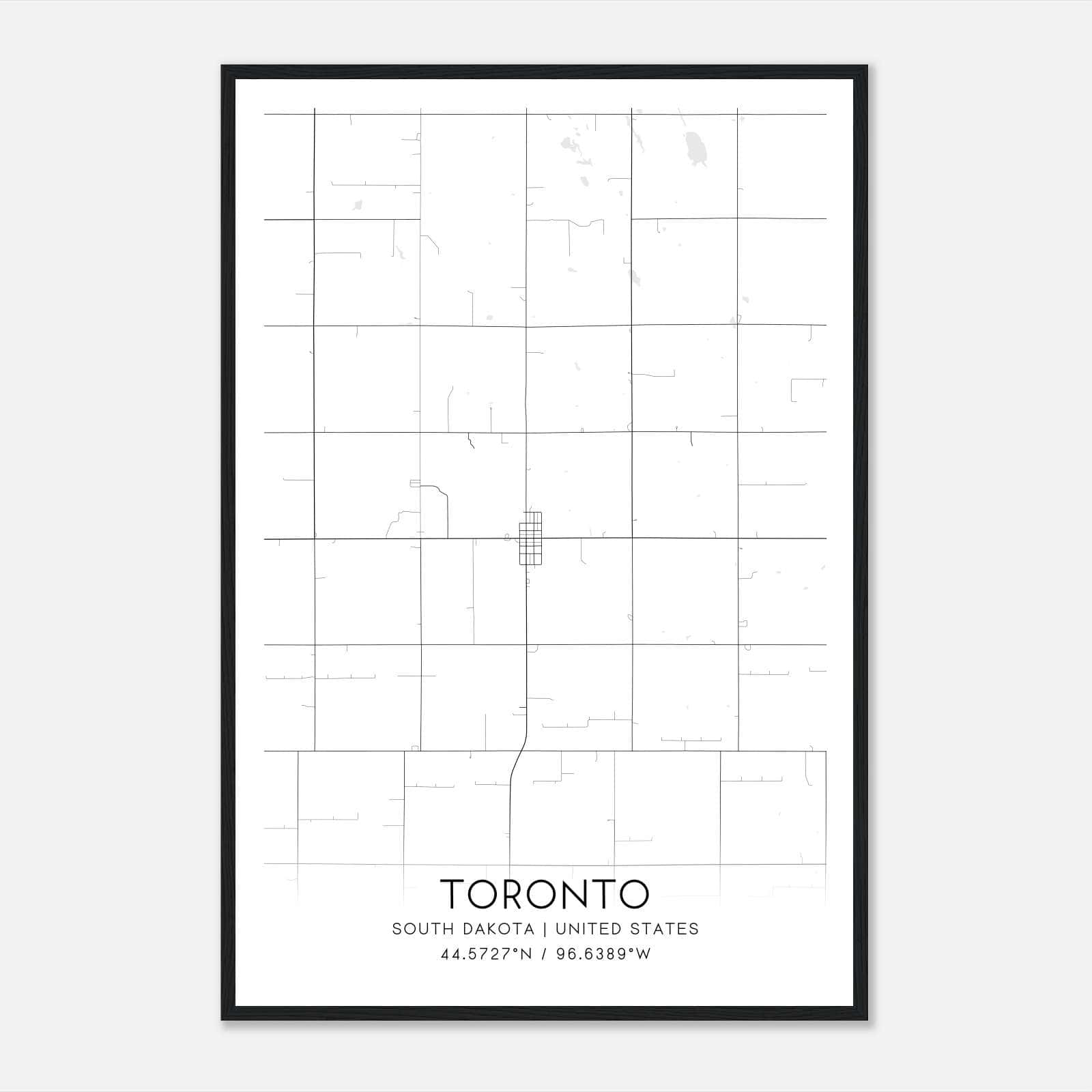 Toronto South Dakota Map Poster, Modern Home Decor Wall Art Print Toronto South Dakota Map Poster, Modern Home Decor Wall Art Print