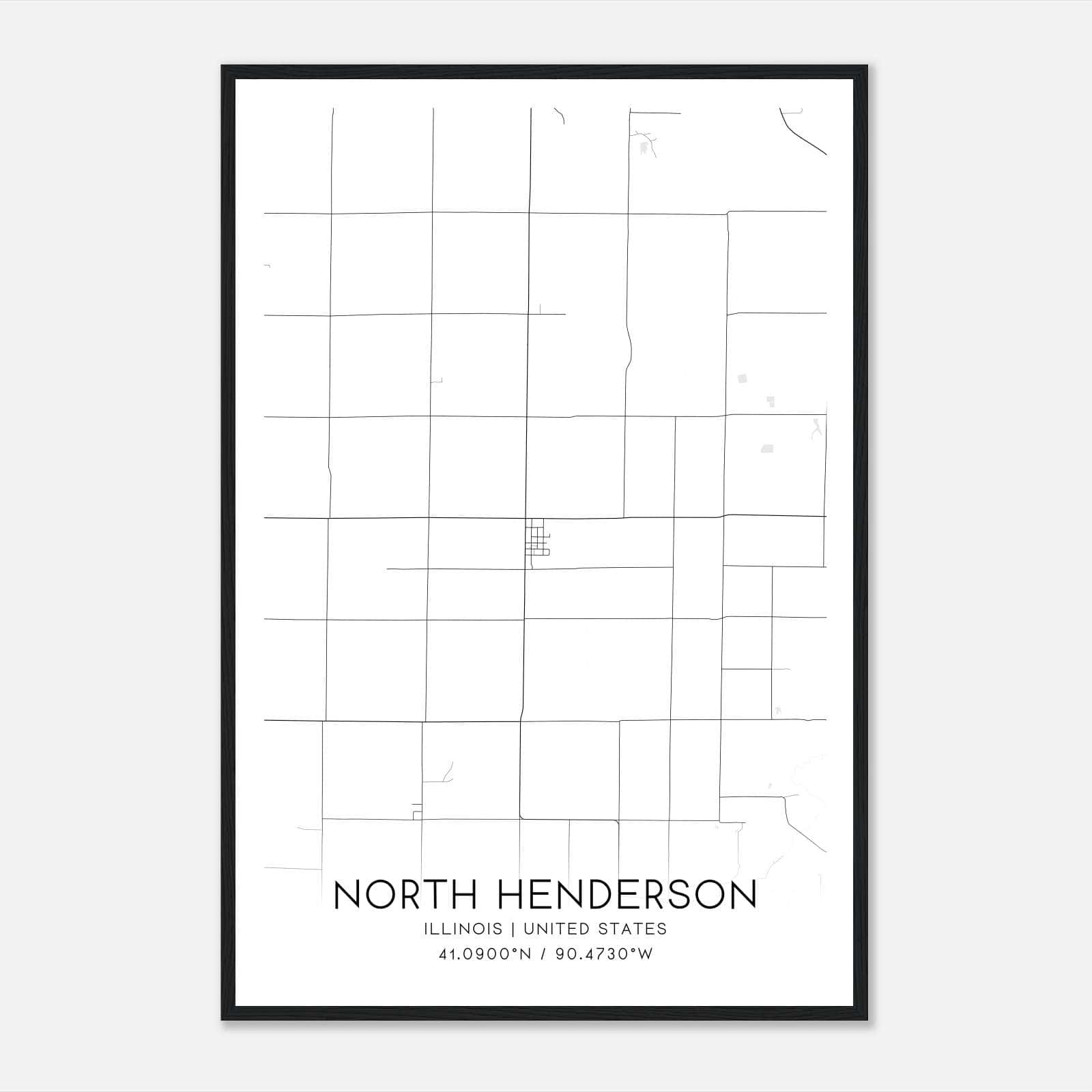 North Henderson Illinois Map Poster, Modern Home Decor Wall Art Print North Henderson Illinois Map Poster, Modern Home Decor Wall Art Print