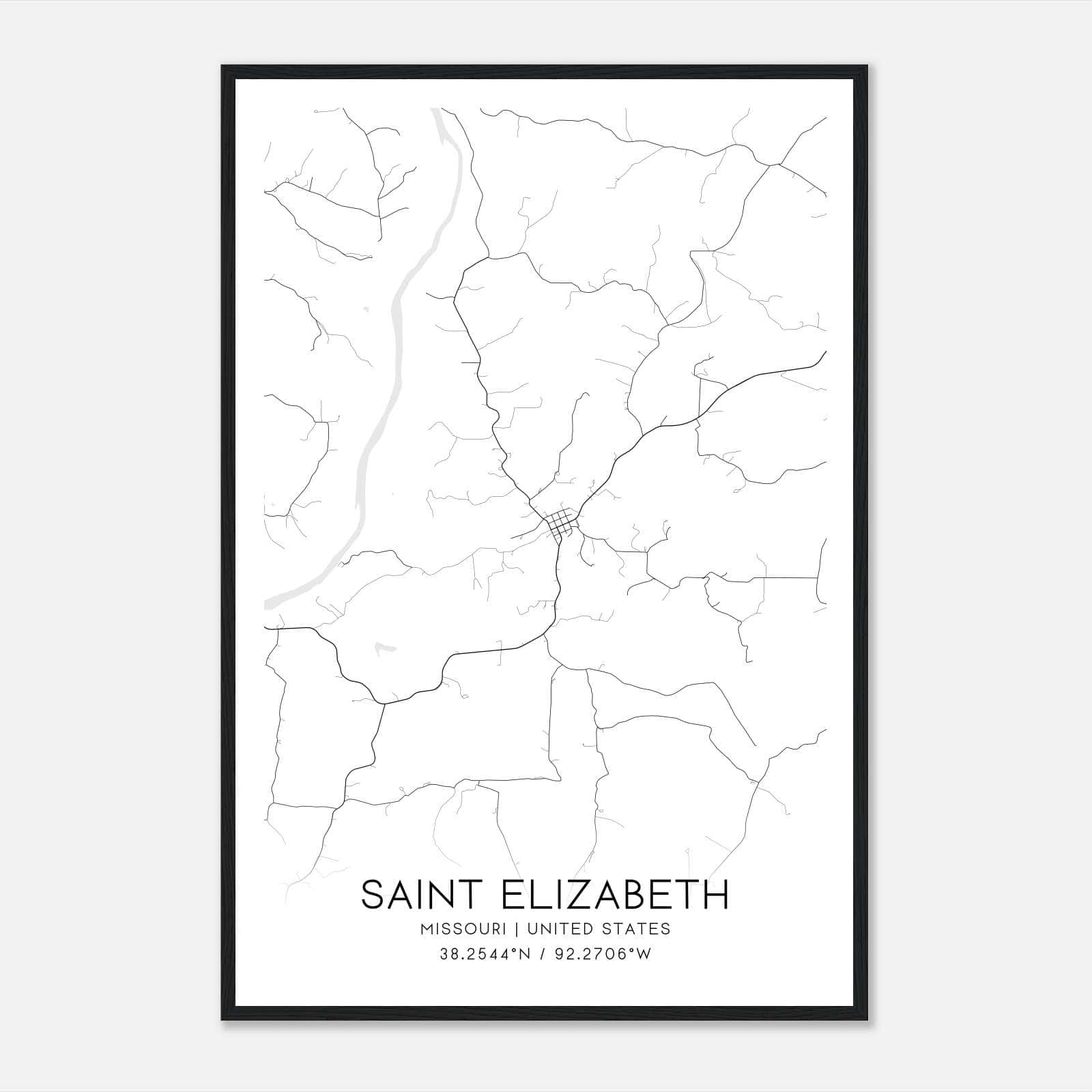 Saint Elizabeth Missouri Map Poster, Modern Home Decor Wall Art Print Saint Elizabeth Missouri Map Poster, Modern Home Decor Wall Art Print