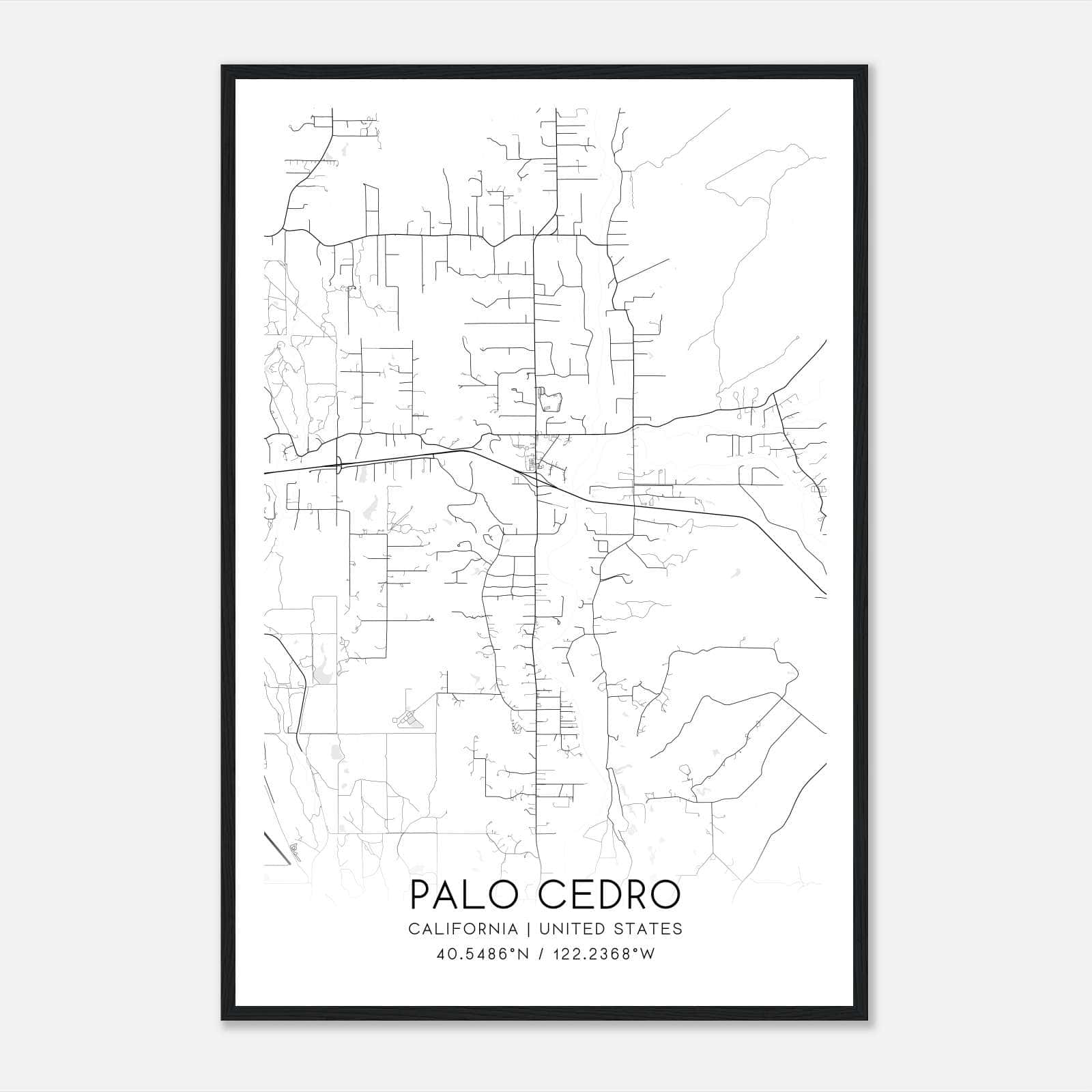 Palo Cedro California Map Poster, Modern Home Decor Wall Art Print Palo Cedro California Map Poster, Modern Home Decor Wall Art Print