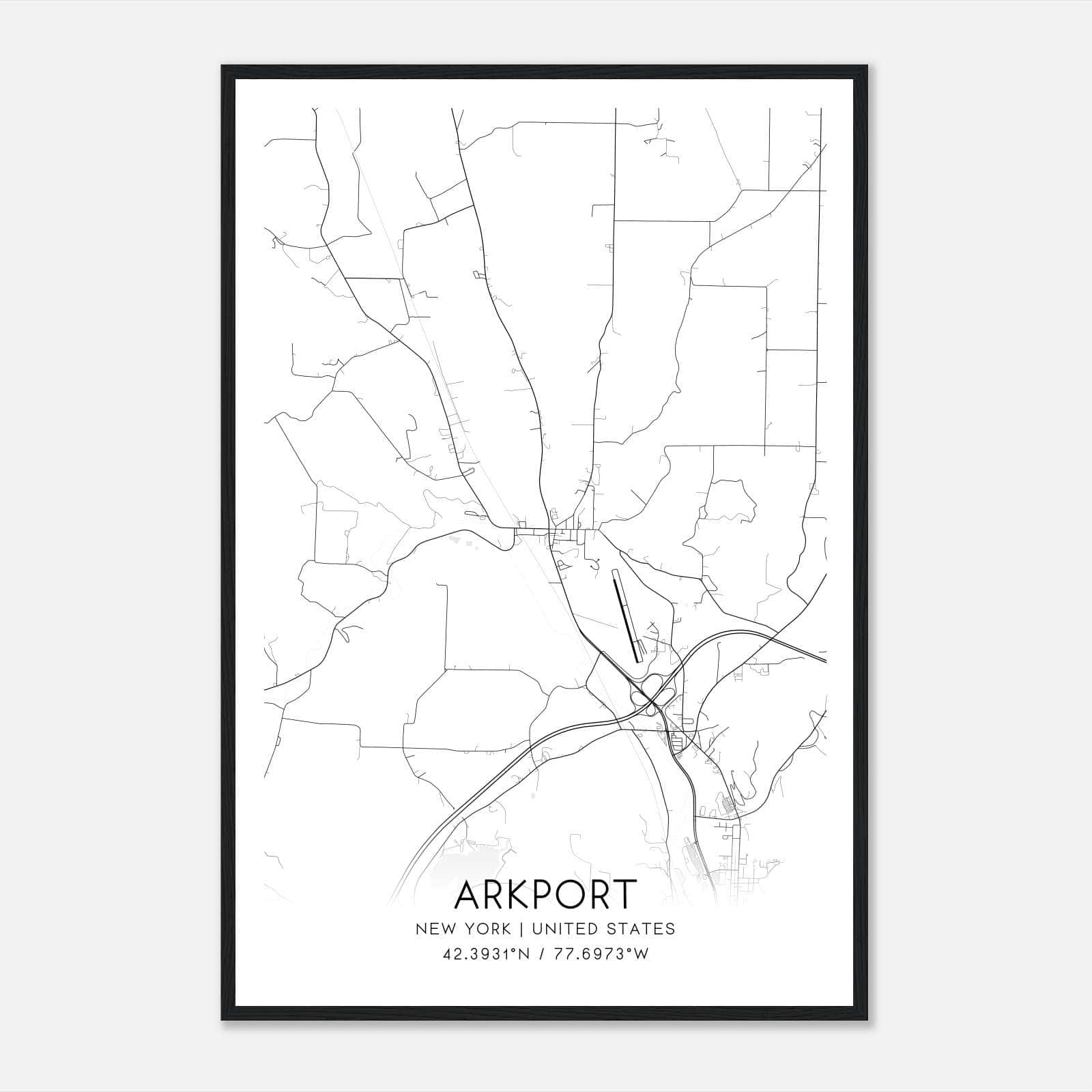 Arkport New York Map Poster, Modern Home Decor Wall Art Print Arkport New York Map Poster, Modern Home Decor Wall Art Print