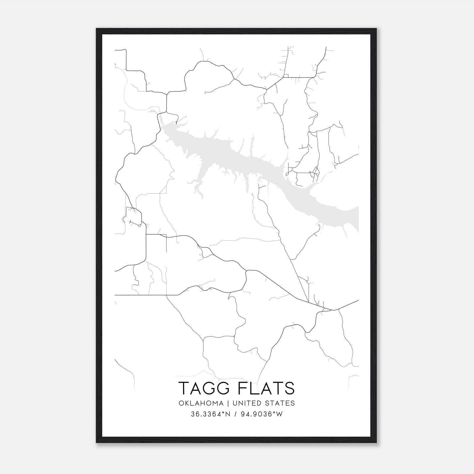 Tagg Flats Oklahoma Map Poster, Modern Home Decor Wall Art Print Tagg Flats Oklahoma Map Poster, Modern Home Decor Wall Art Print