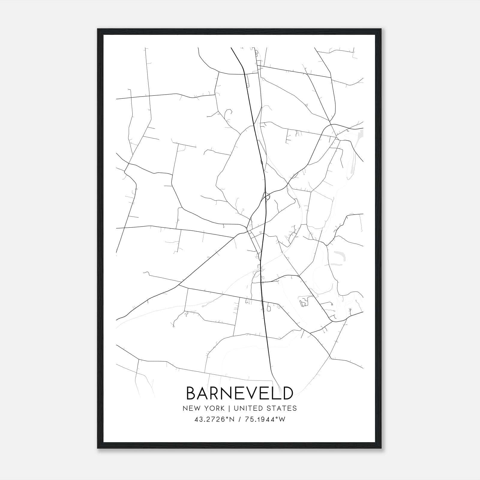 Barneveld New York Map Poster, Modern Home Decor Wall Art Print Barneveld New York Map Poster, Modern Home Decor Wall Art Print