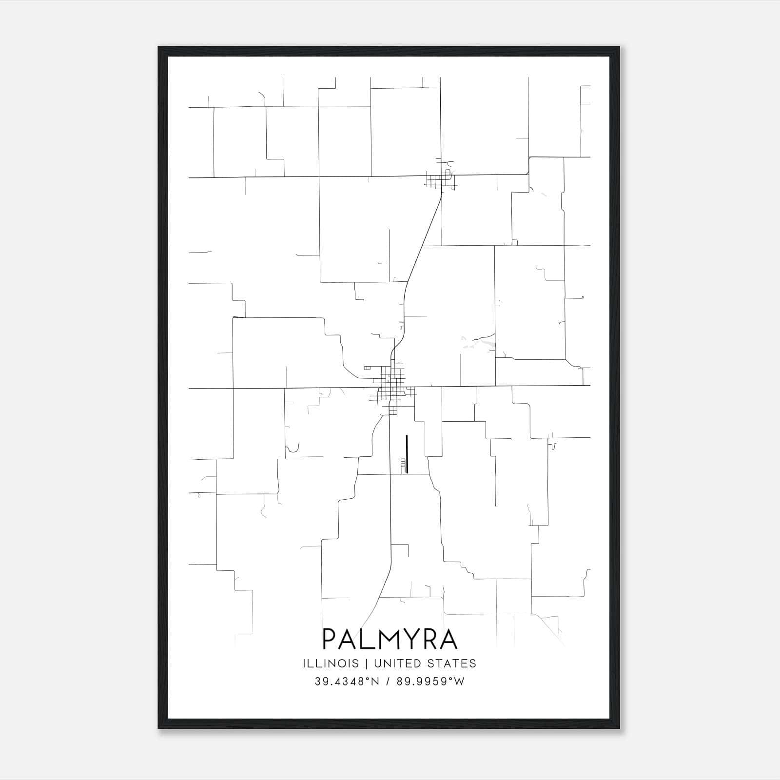 Palmyra Illinois Map Poster, Modern Home Decor Wall Art Print Palmyra Illinois Map Poster, Modern Home Decor Wall Art Print