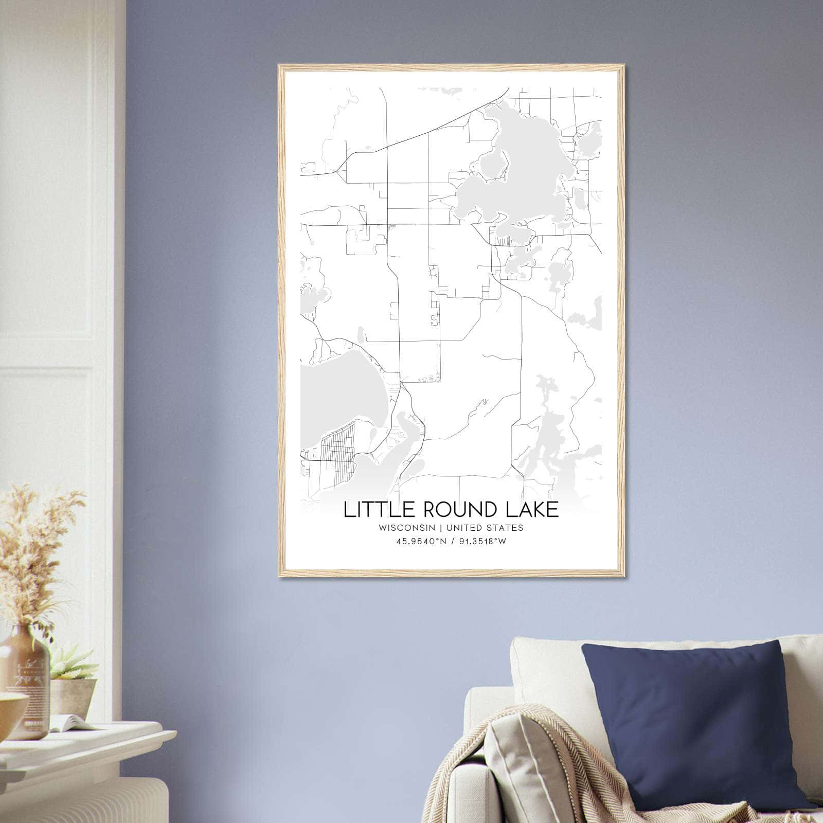 Deerfield Kansas Map Poster, Modern Home Decor Wall Art Print (Copy)