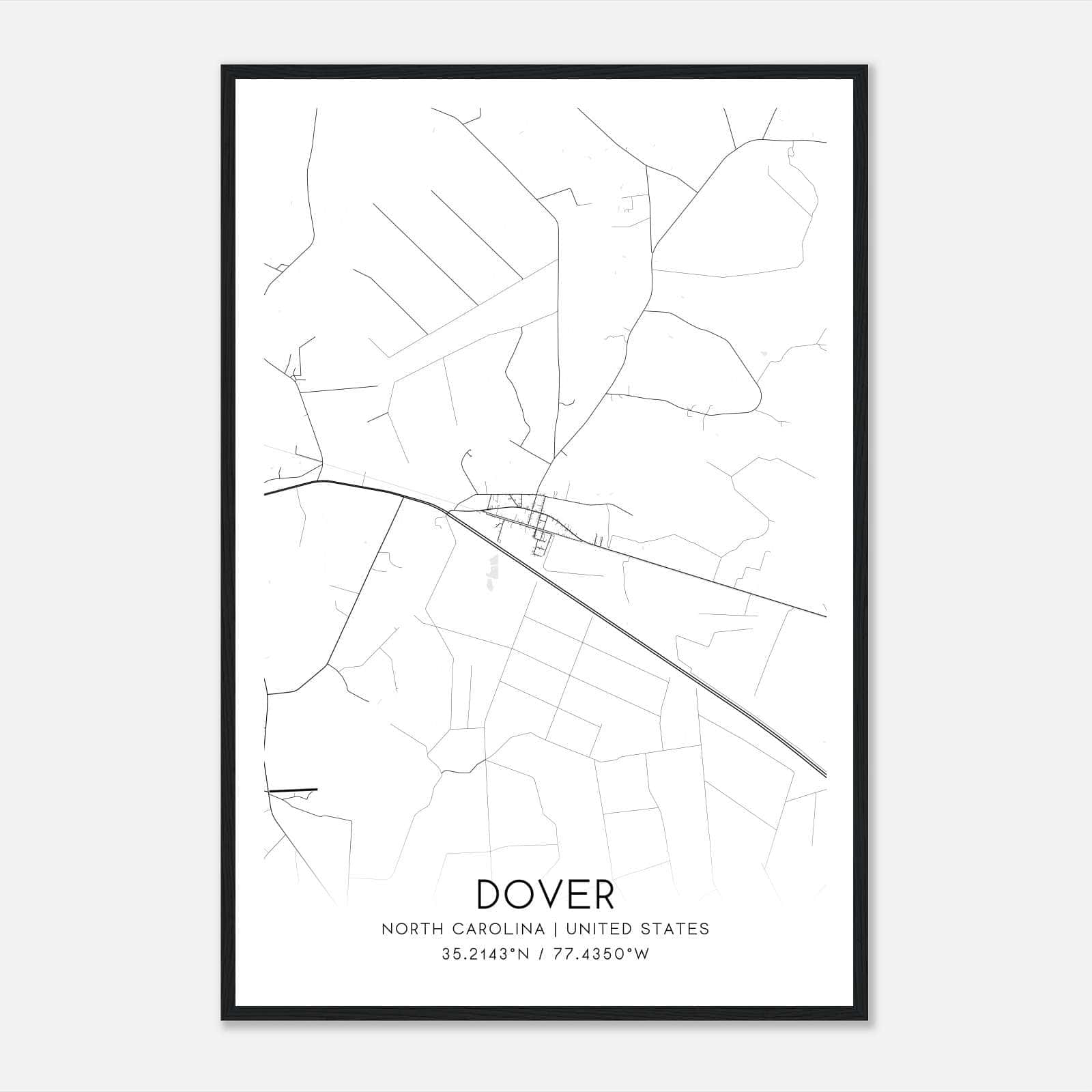 Dover North Carolina Map Poster, Modern Home Decor Wall Art Print Dover North Carolina Map Poster, Modern Home Decor Wall Art Print