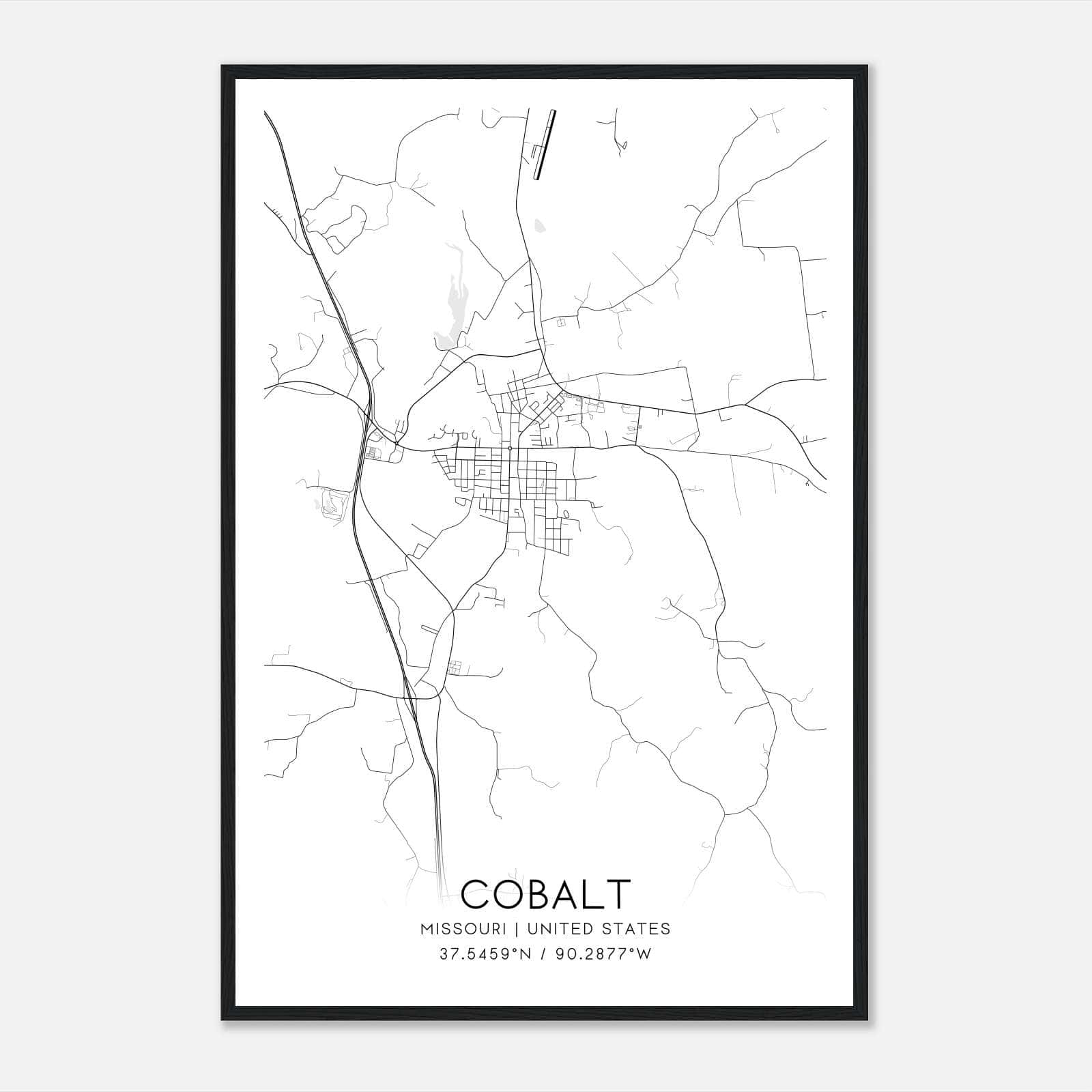 Cobalt Missouri Map Poster, Modern Home Decor Wall Art Print Cobalt Missouri Map Poster, Modern Home Decor Wall Art Print