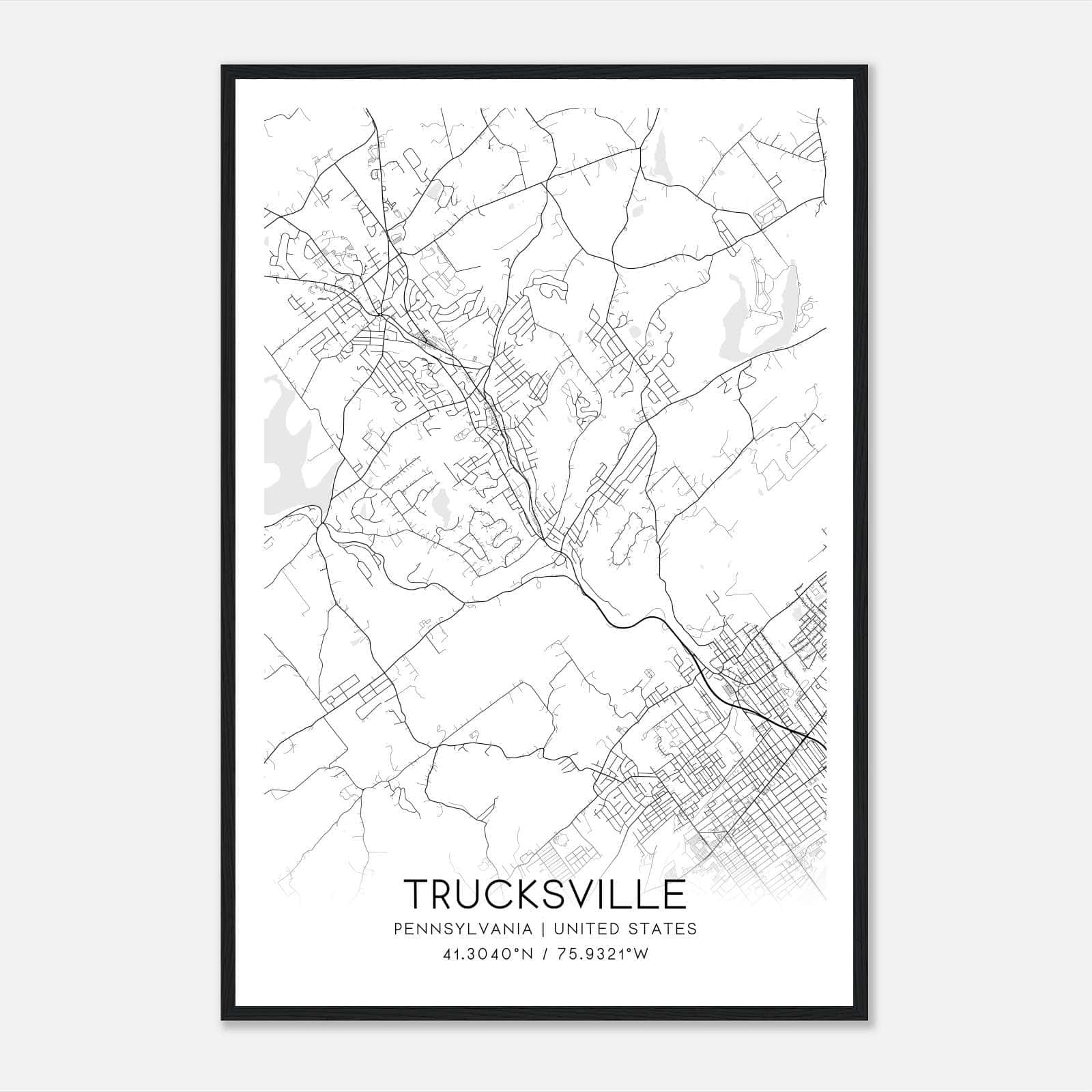 Trucksville Pennsylvania Map Poster, Modern Home Decor Wall Art Print Trucksville Pennsylvania Map Poster, Modern Home Decor Wall Art Print