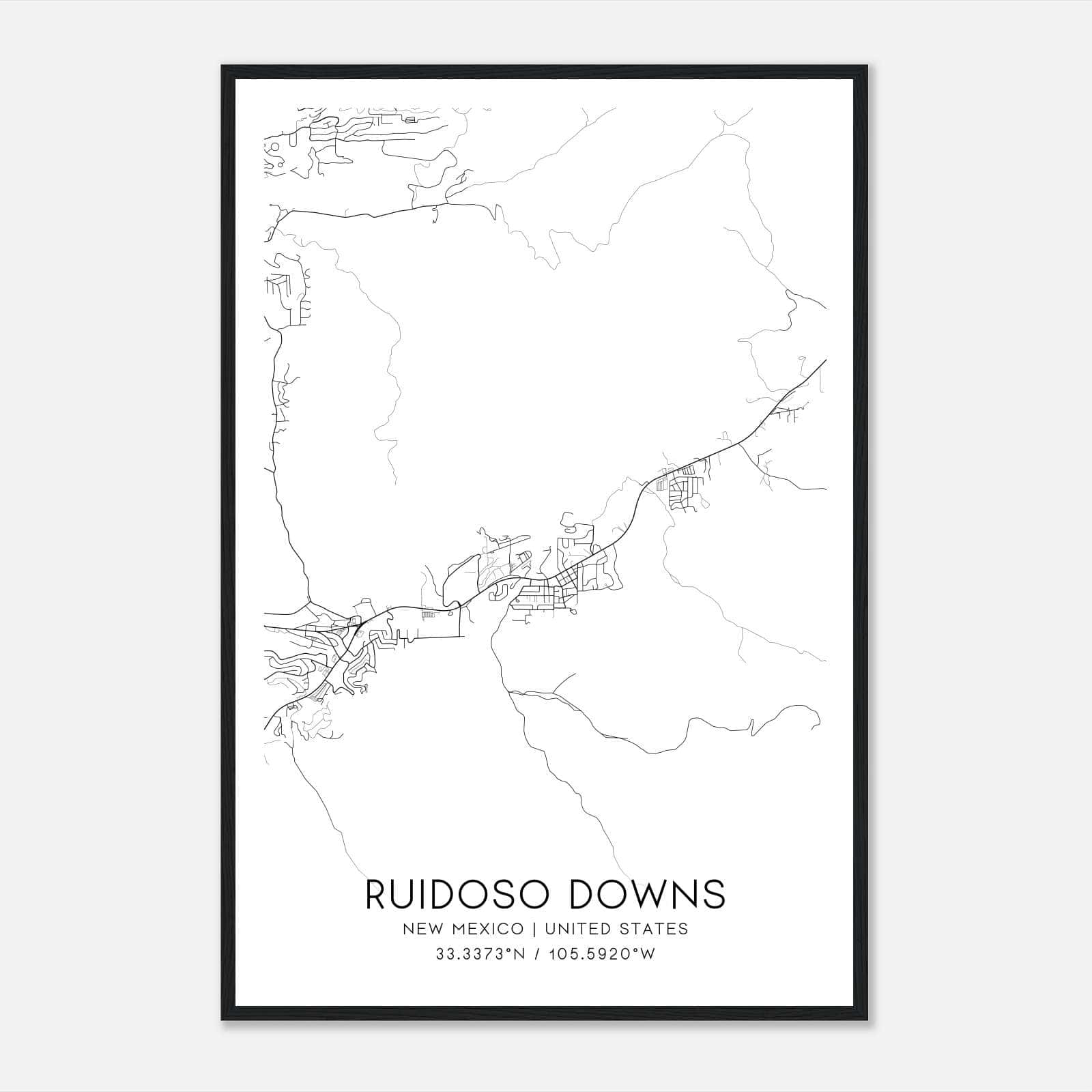 Ruidoso Downs New Mexico Map Poster, Modern Home Decor Wall Art Print Ruidoso Downs New Mexico Map Poster, Modern Home Decor Wall Art Print
