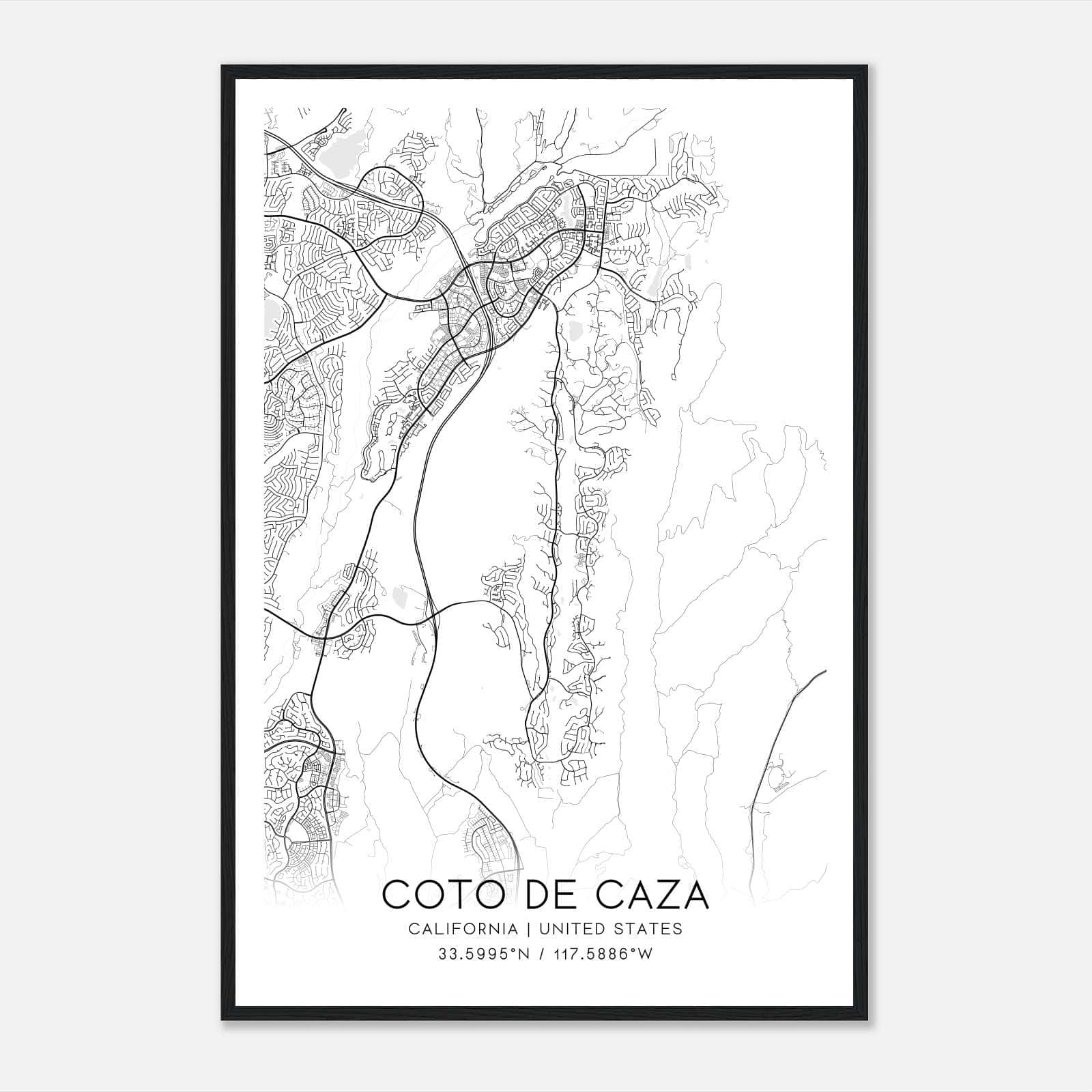 Coto De Caza California Map Poster, Modern Home Decor Wall Art Print Coto De Caza California Map Poster, Modern Home Decor Wall Art Print