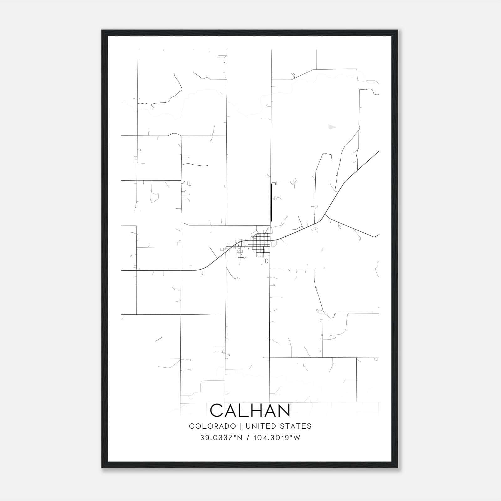 Calhan Colorado Map Poster, Modern Home Decor Wall Art Print Calhan Colorado Map Poster, Modern Home Decor Wall Art Print
