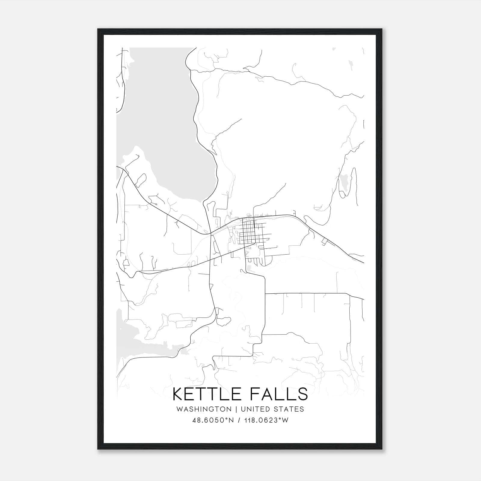 Kettle Falls Washington Map Poster, Modern Home Decor Wall Art Print Kettle Falls Washington Map Poster, Modern Home Decor Wall Art Print