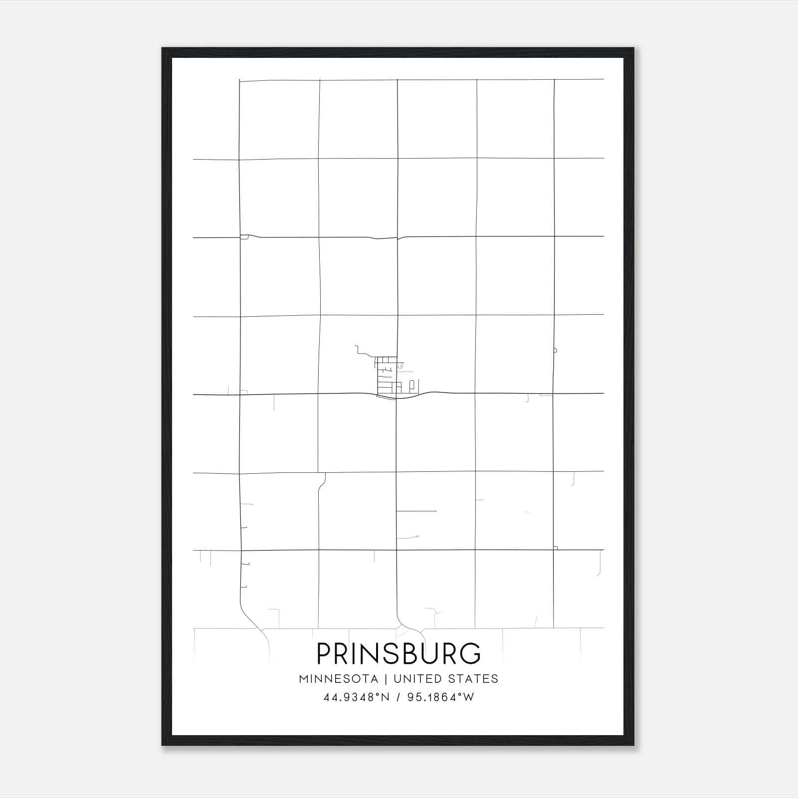 Prinsburg Minnesota Map Poster, Modern Home Decor Wall Art Print Prinsburg Minnesota Map Poster, Modern Home Decor Wall Art Print