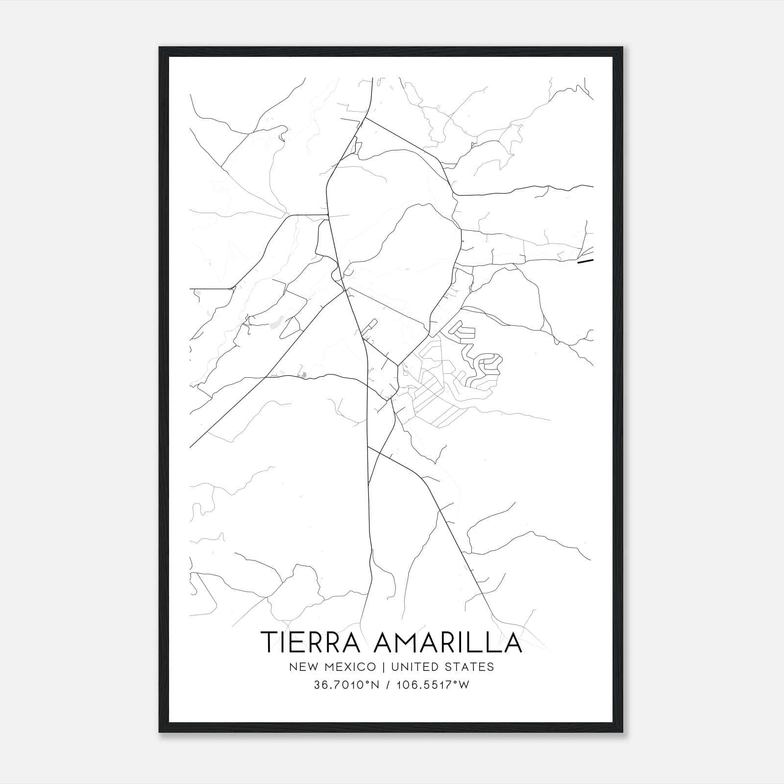 Tierra Amarilla New Mexico Map Poster, Modern Home Decor Wall Art Print Tierra Amarilla New Mexico Map Poster, Modern Home Decor Wall Art Print