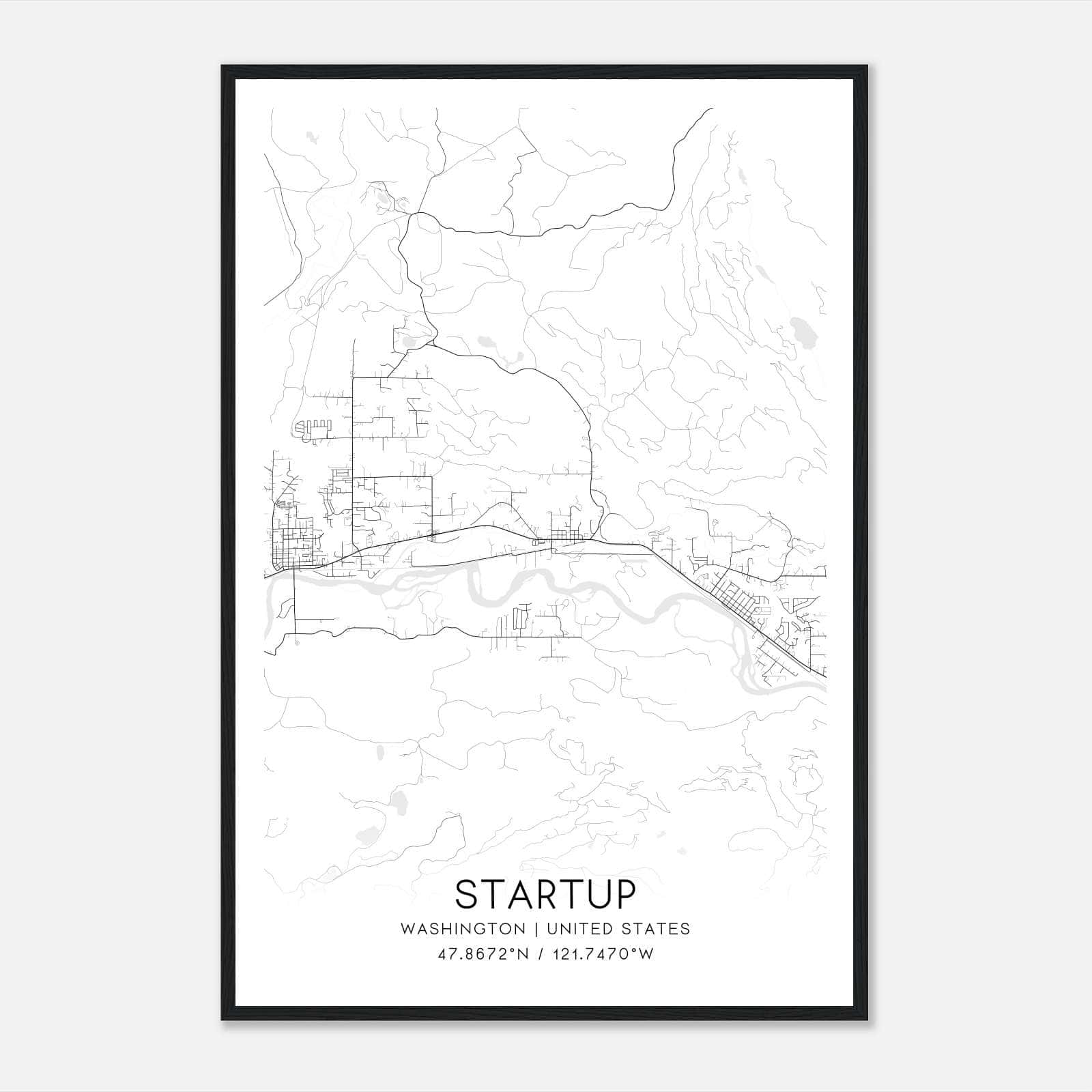 Startup Washington Map Poster, Modern Home Decor Wall Art Print Startup Washington Map Poster, Modern Home Decor Wall Art Print