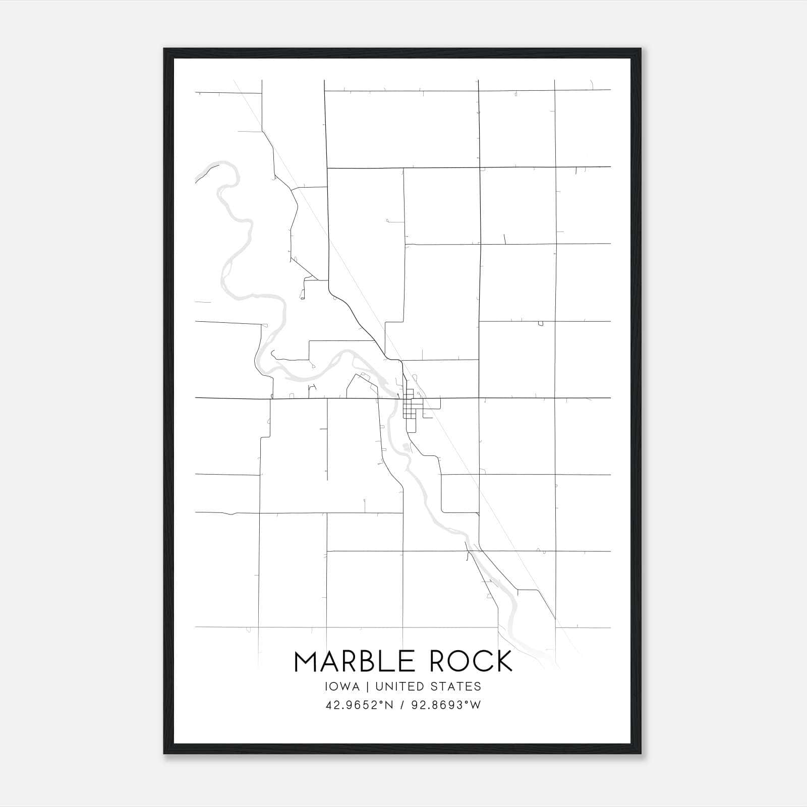 Marble Rock Iowa Map Poster, Modern Home Decor Wall Art Print Marble Rock Iowa Map Poster, Modern Home Decor Wall Art Print