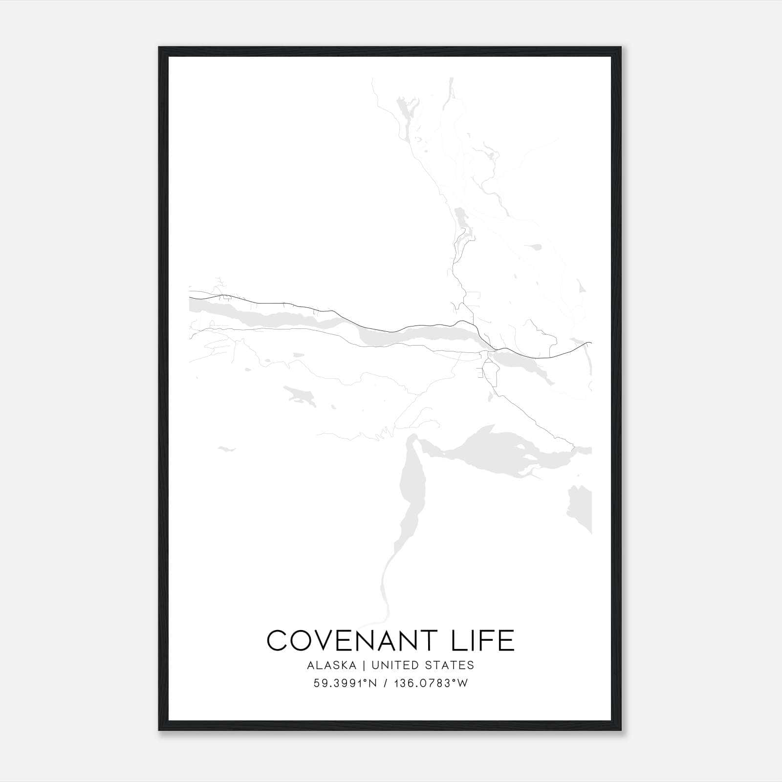 Covenant Life Alaska Map Poster, Modern Home Decor Wall Art Print Covenant Life Alaska Map Poster, Modern Home Decor Wall Art Print
