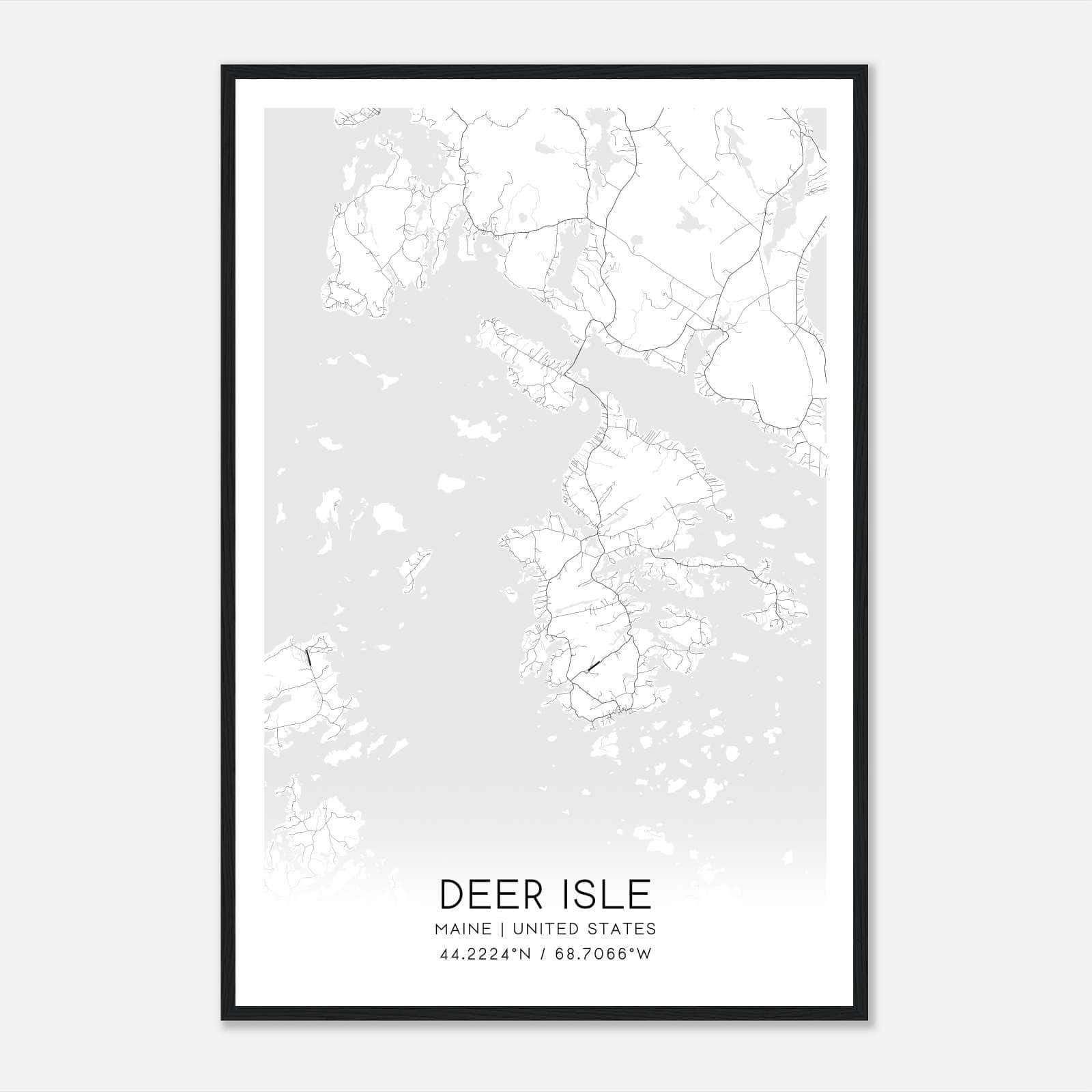 Deer Isle Maine Map Poster, Modern Home Decor Wall Art Print Deer Isle Maine Map Poster, Modern Home Decor Wall Art Print