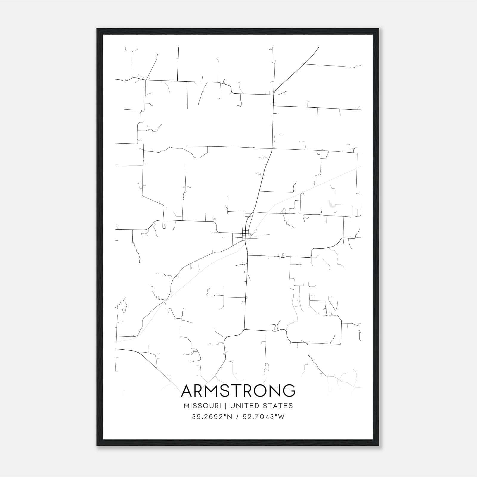 Armstrong Missouri Map Poster, Modern Home Decor Wall Art Print Armstrong Missouri Map Poster, Modern Home Decor Wall Art Print