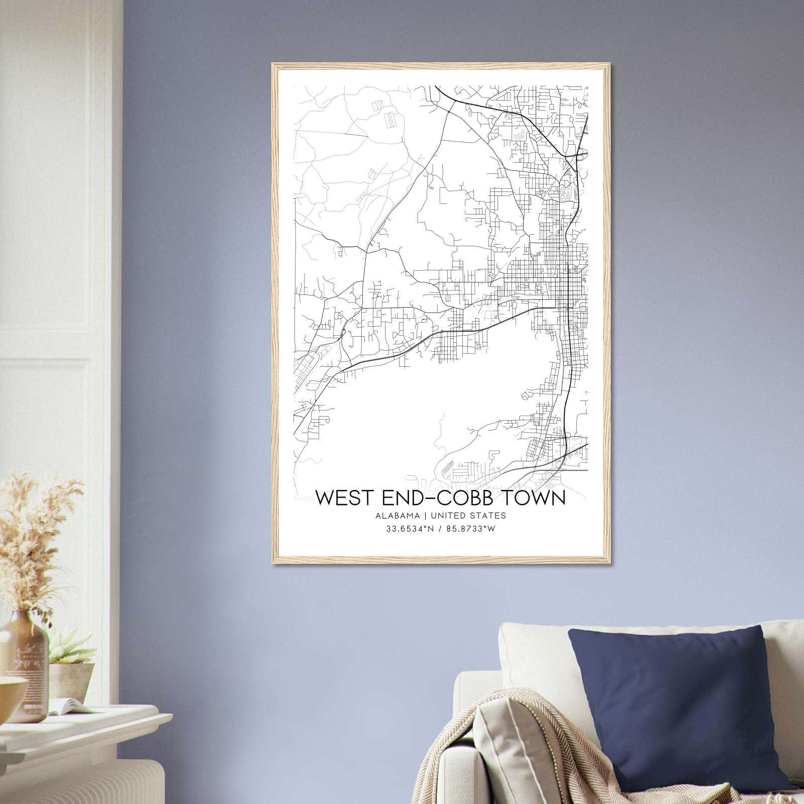 Deerfield Kansas Map Poster, Modern Home Decor Wall Art Print (Copy)