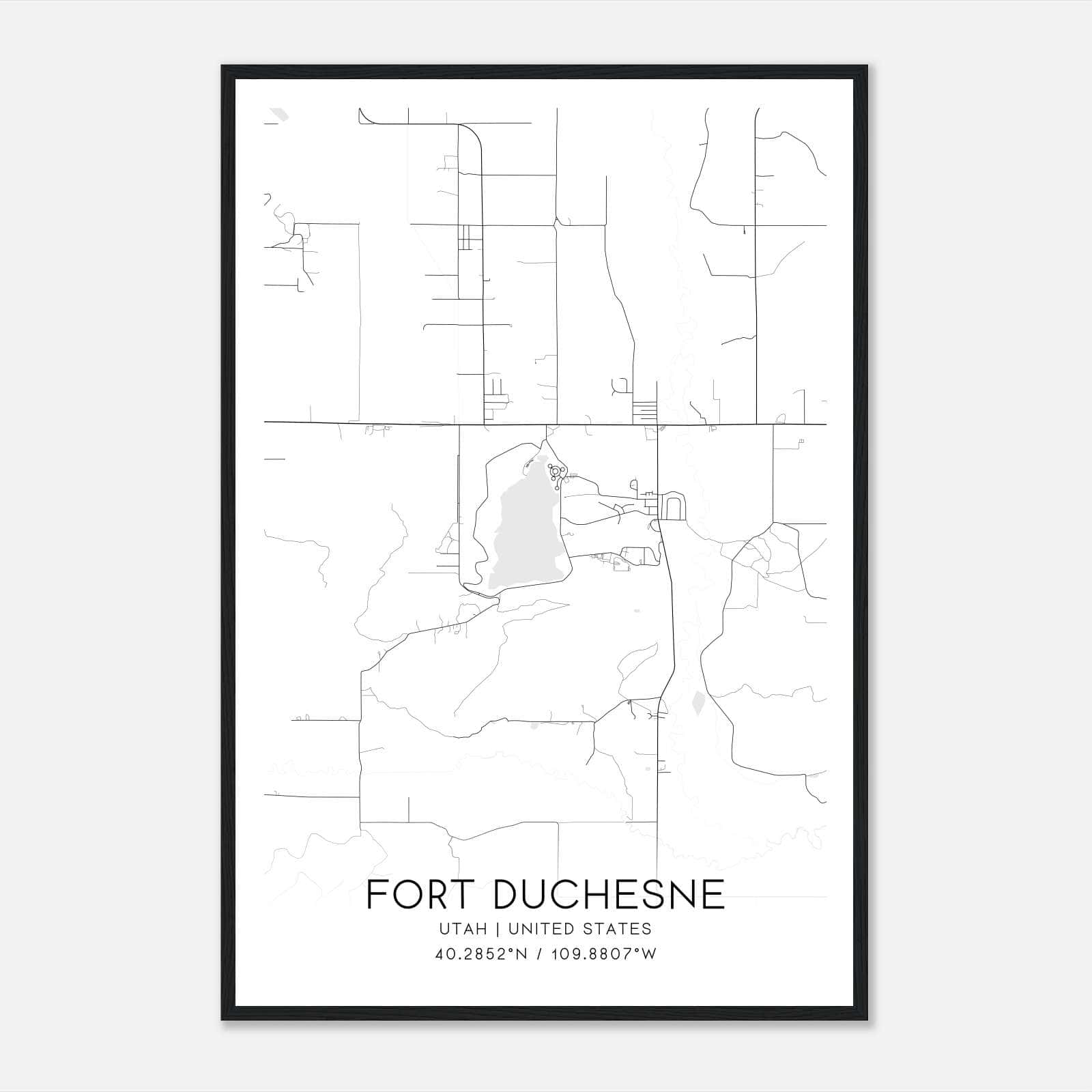 Fort Duchesne Utah Map Poster, Modern Home Decor Wall Art Print Fort Duchesne Utah Map Poster, Modern Home Decor Wall Art Print