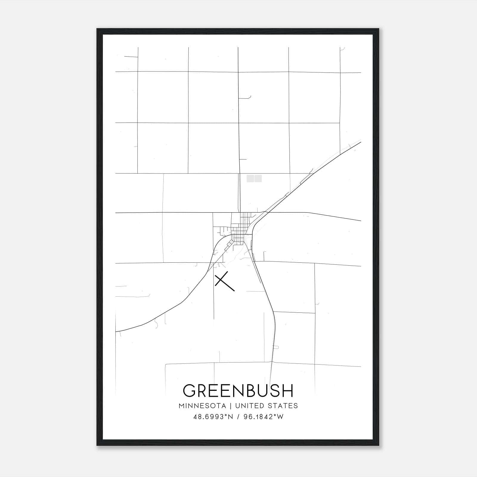 Greenbush Minnesota Map Poster, Modern Home Decor Wall Art Print Greenbush Minnesota Map Poster, Modern Home Decor Wall Art Print